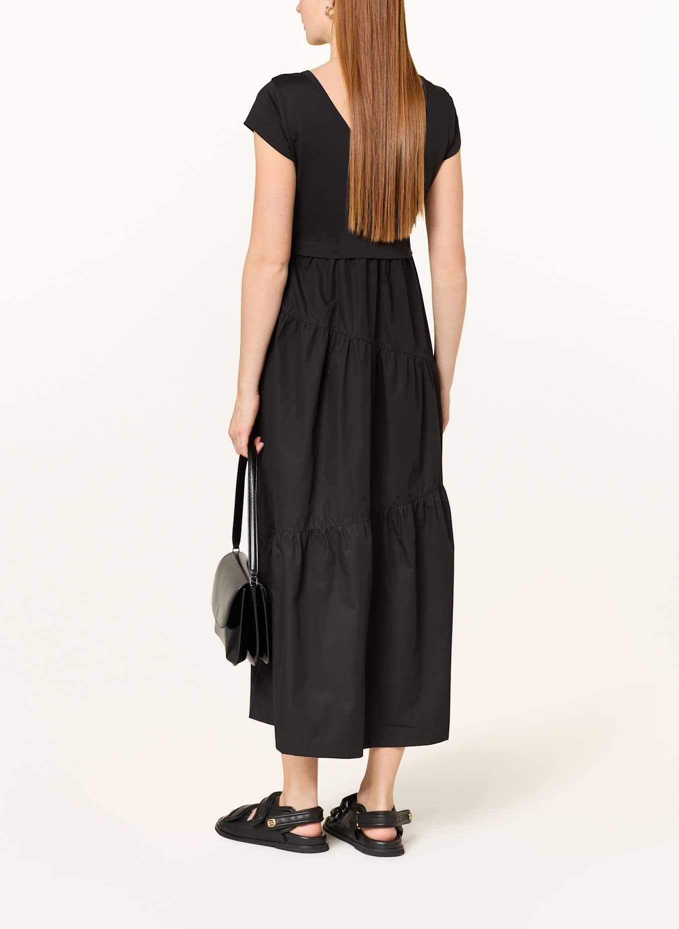 BOSS Dress ENESI in mixed materials: BLACK