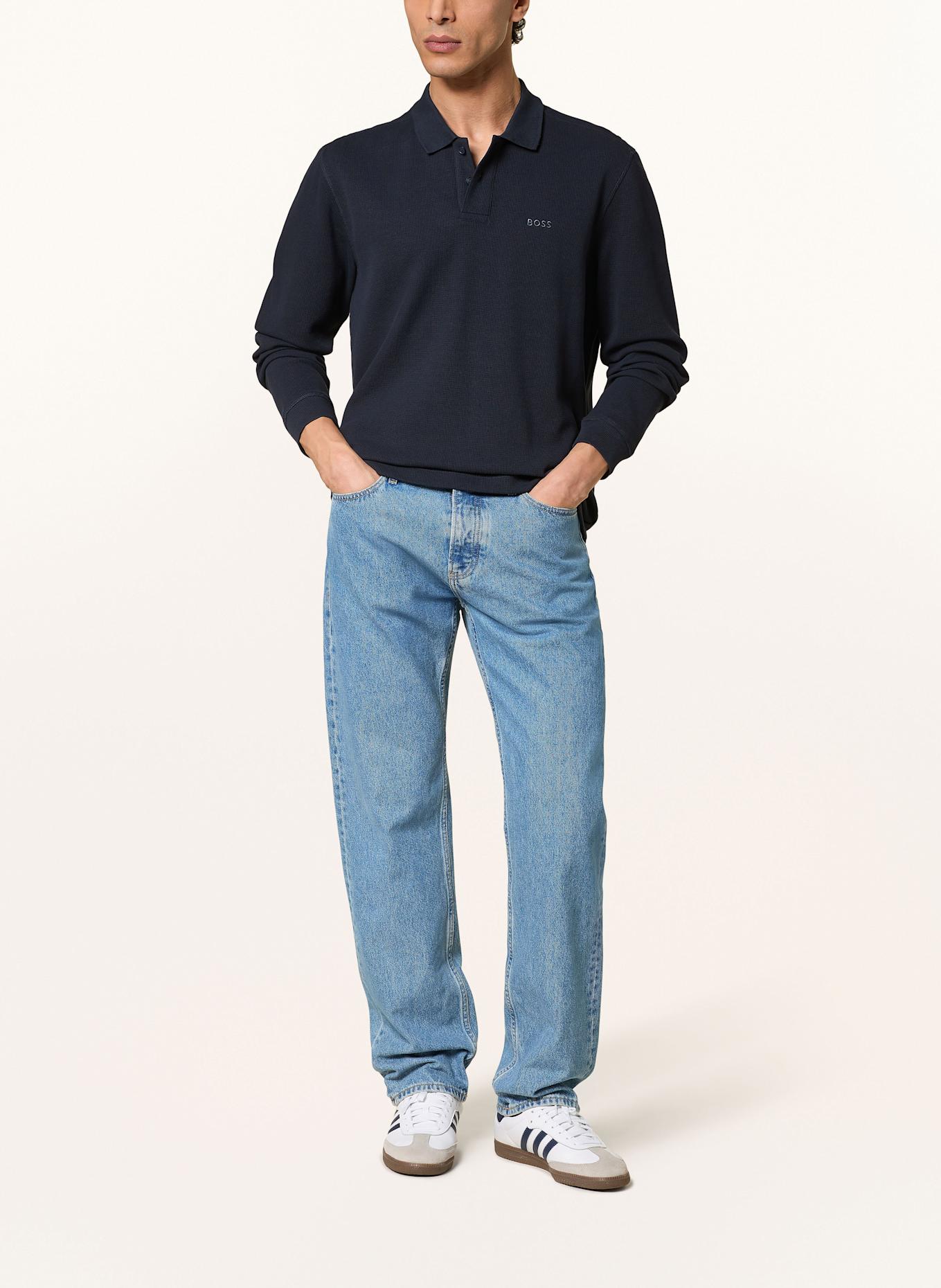 BOSS Piqué-Poloshirt PETE Regular Fit: DUNKELBLAU