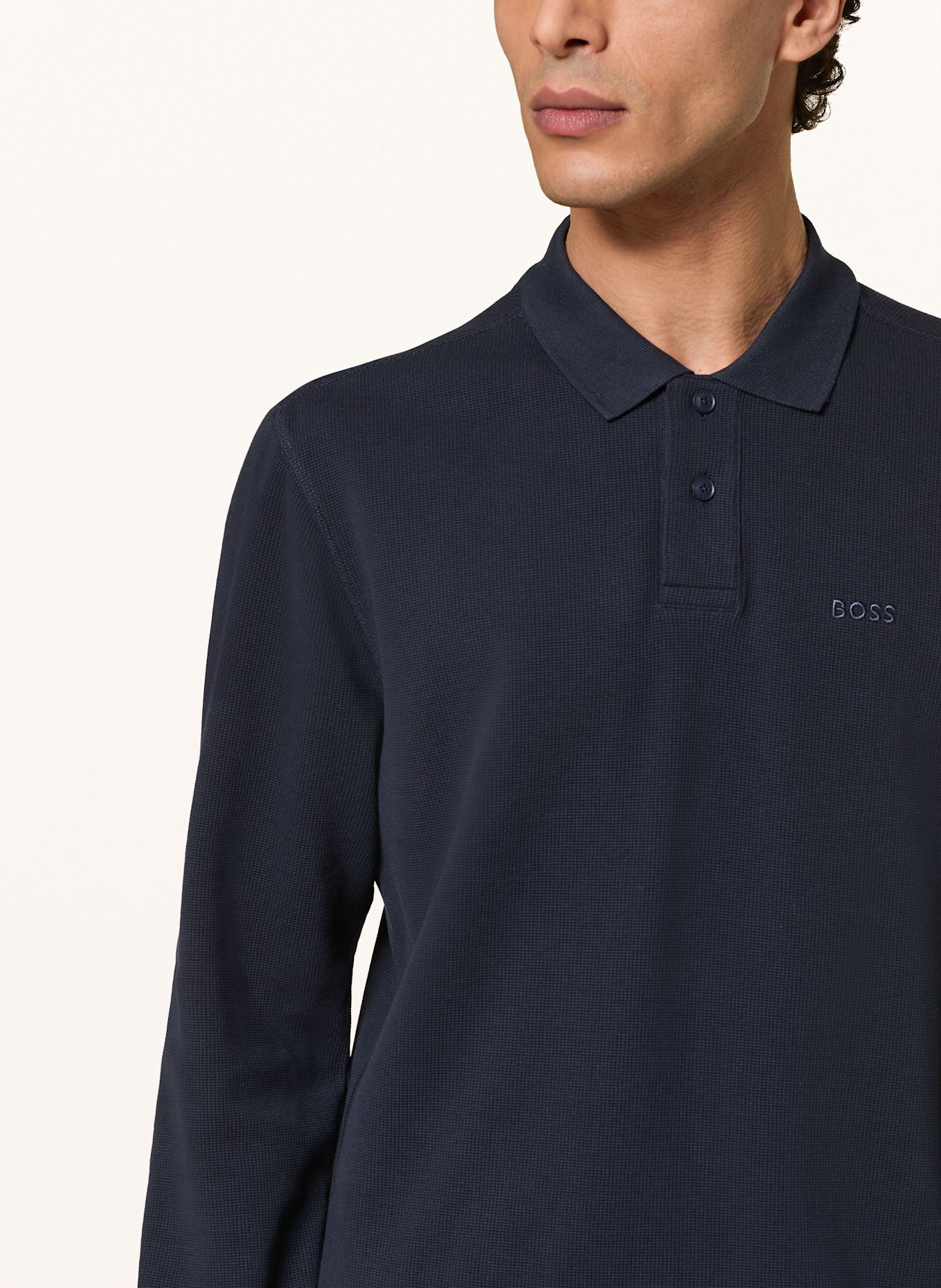 BOSS Piqué-Poloshirt PETE Regular Fit: DUNKELBLAU