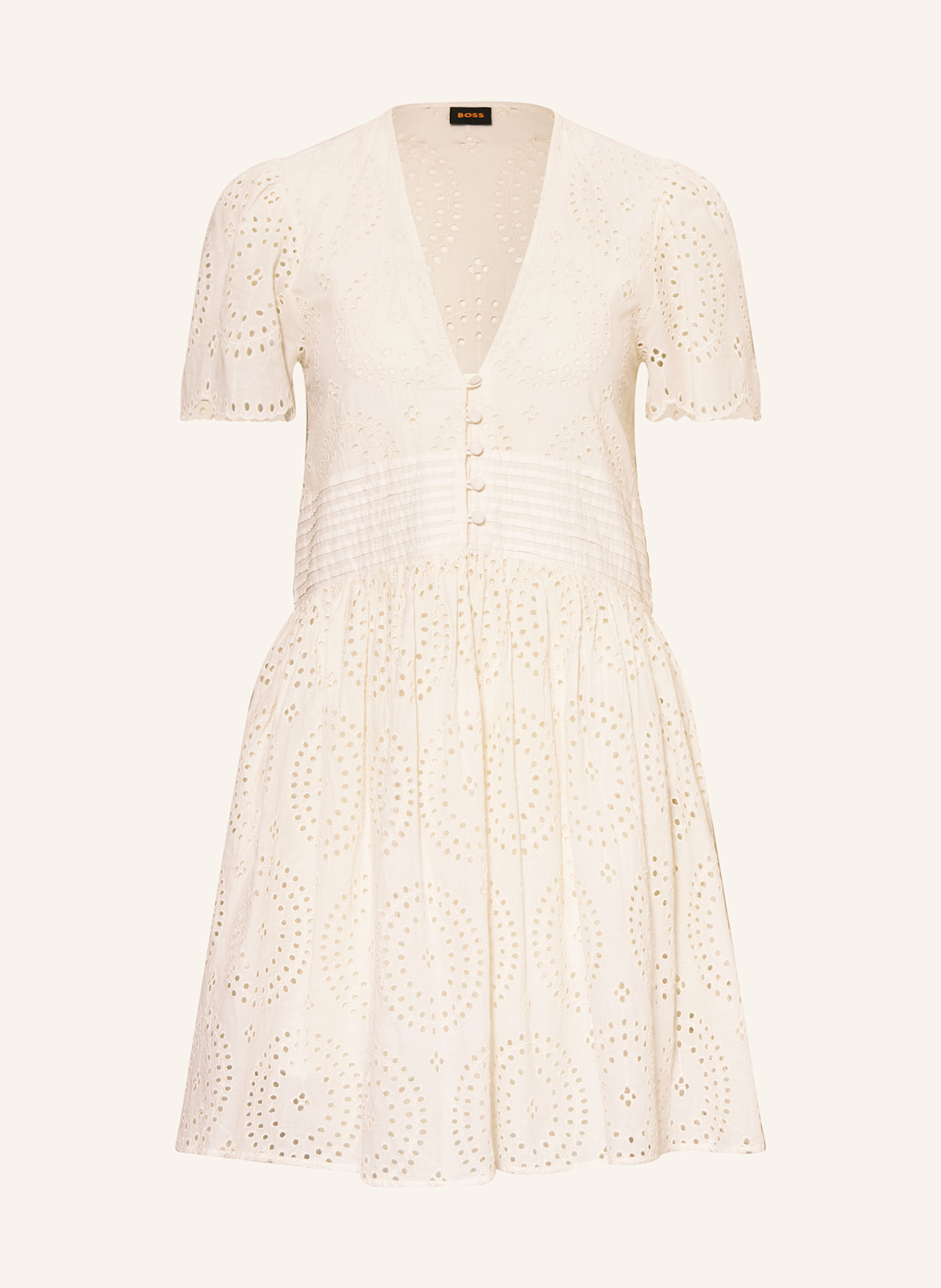 BOSS Kleid DEBRODY aus Lochspitze: CREME