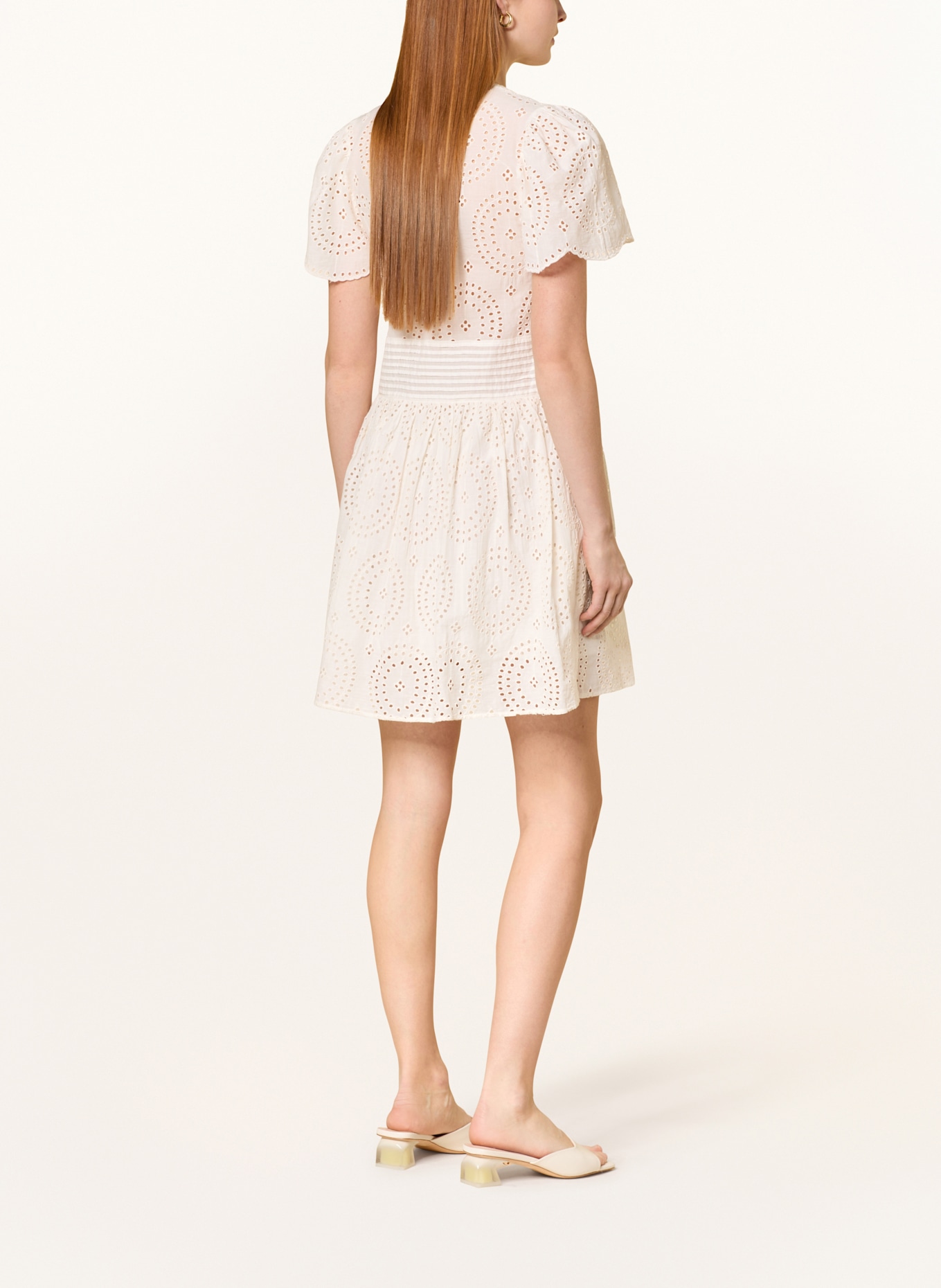 BOSS Kleid DEBRODY aus Lochspitze: CREME