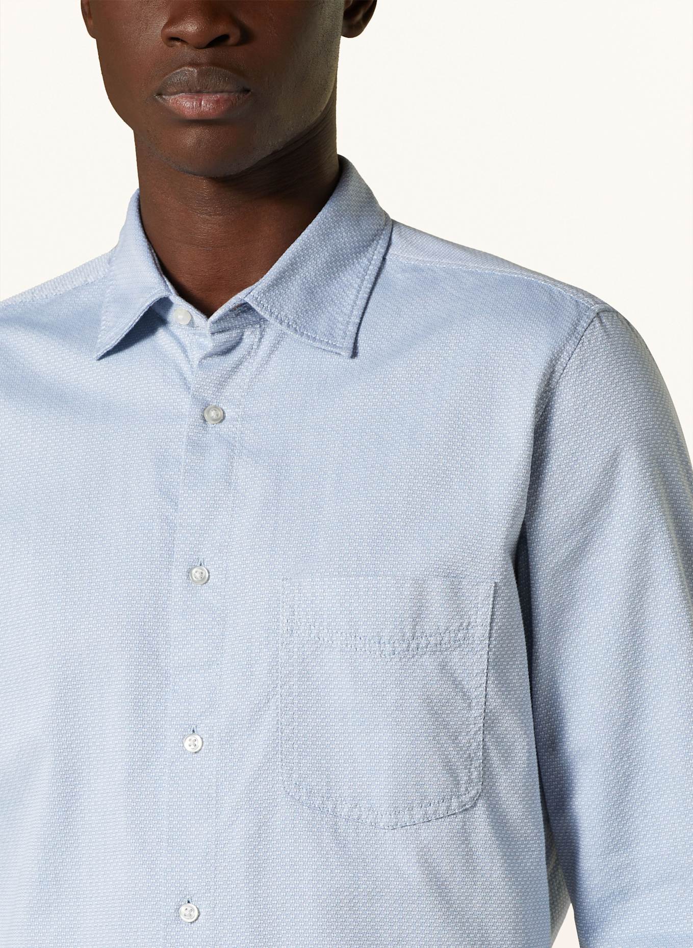 BOSS Hemd REMITON Regular Fit: WEISS/ HELLBLAU