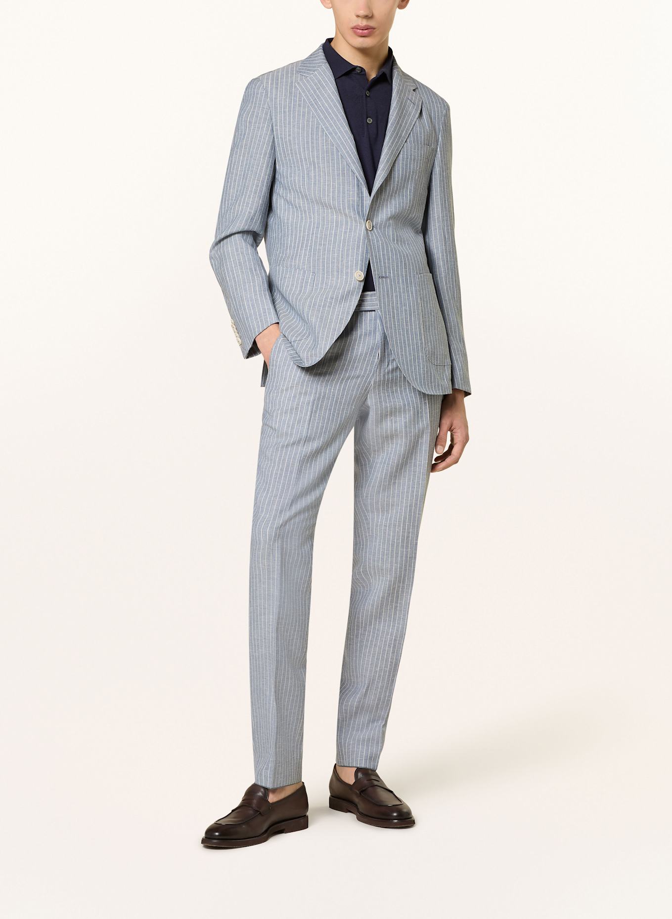 BOSS Anzughose GEE Slim Fit mit Leinen: 451 LIGHT/PASTEL BLUE