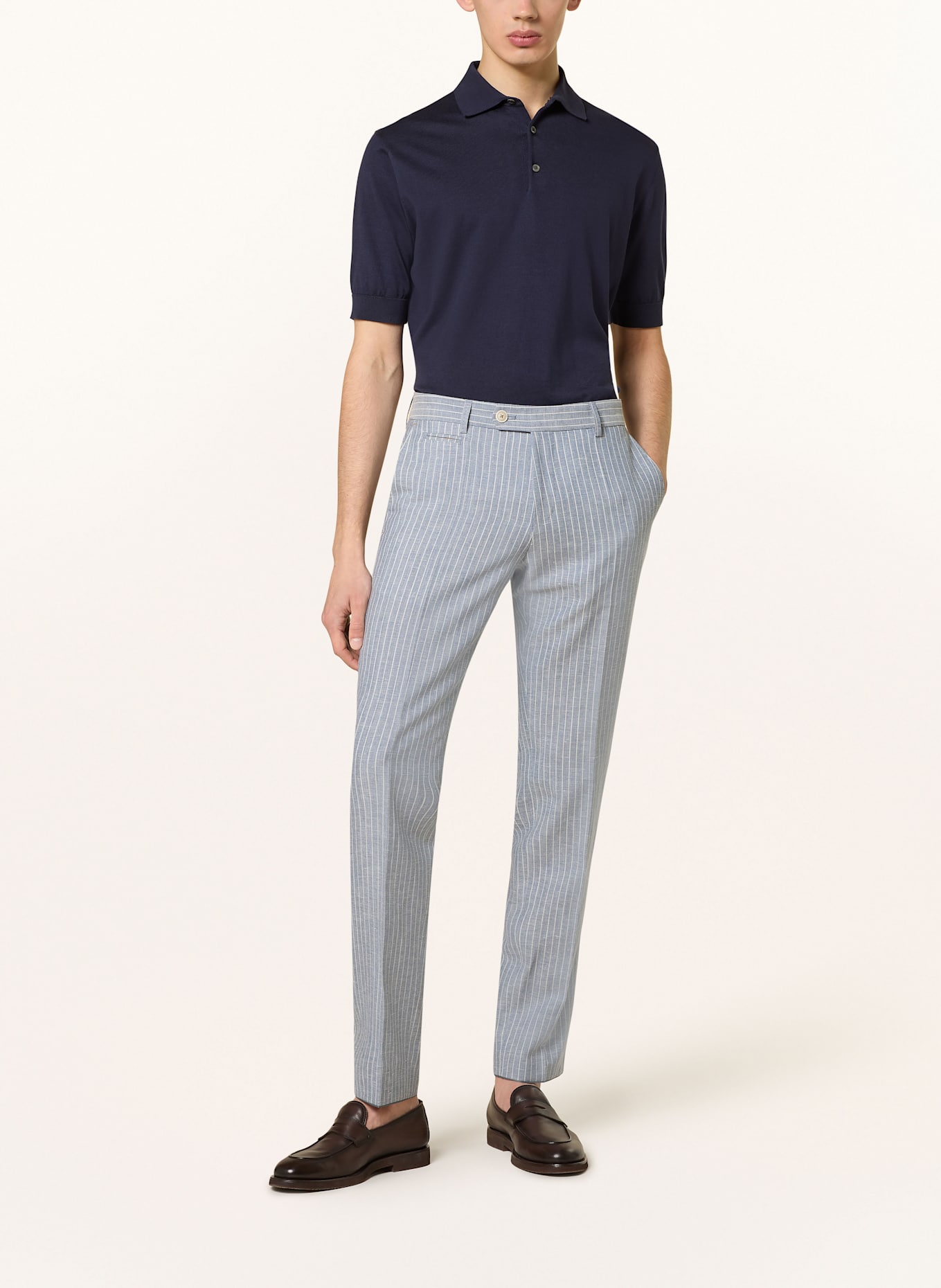 BOSS Anzughose GEE Slim Fit mit Leinen: 451 LIGHT/PASTEL BLUE