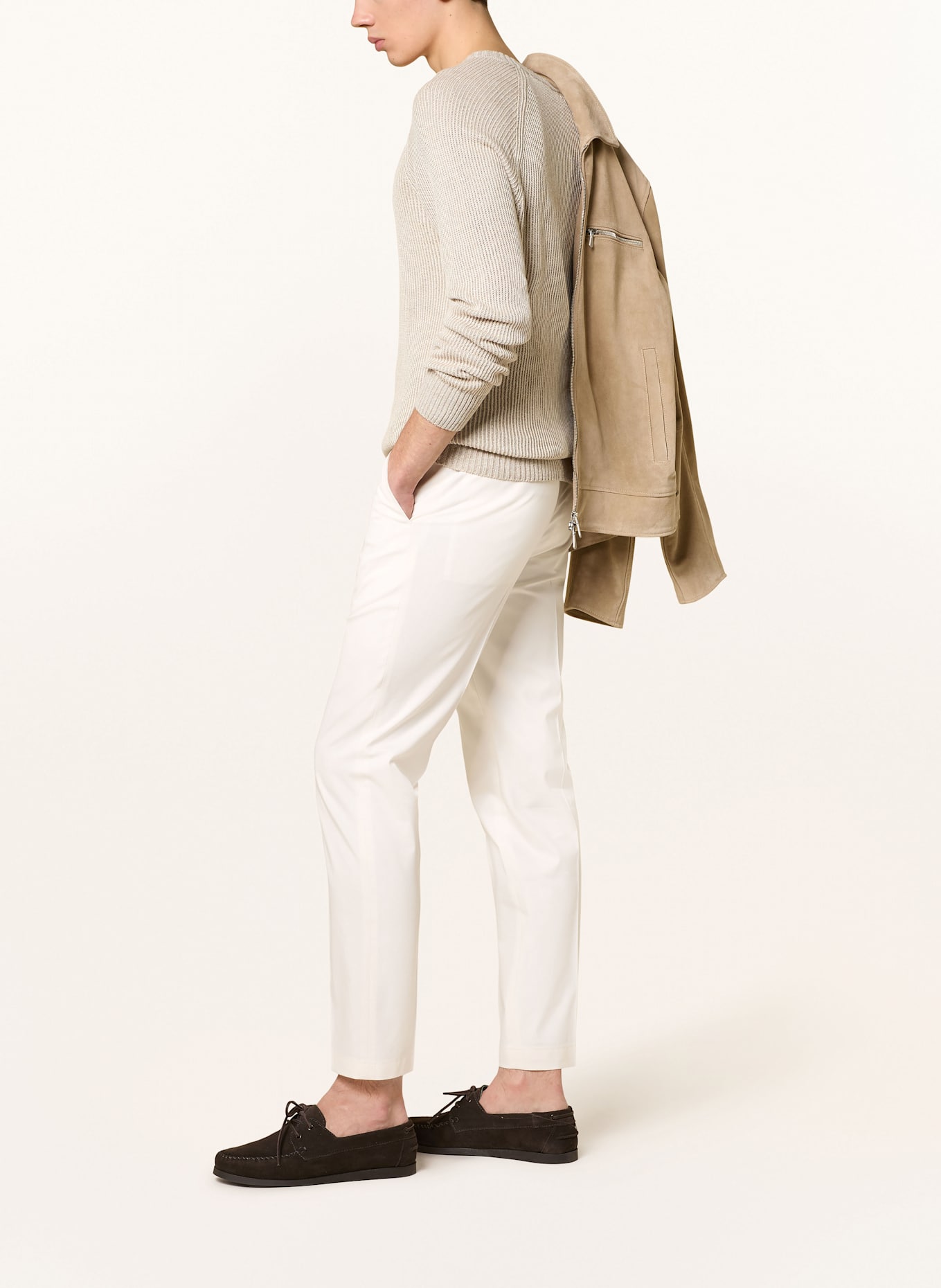 BOSS Chinosy KAITONL slim fit: BIAŁY