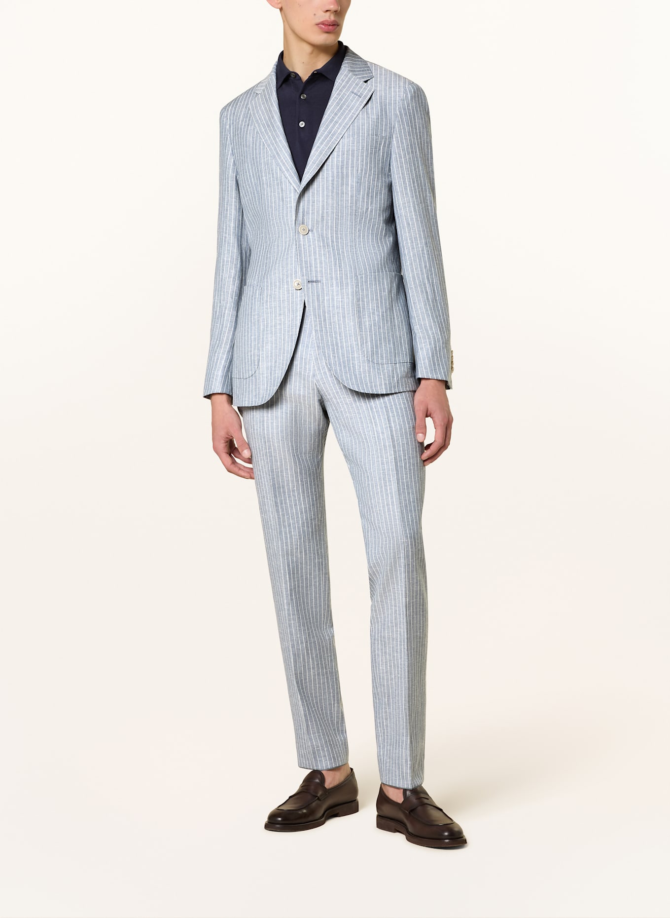 BOSS Anzugsakko HESTON Slim Fit mit Leinen: 451 LIGHT/PASTEL BLUE