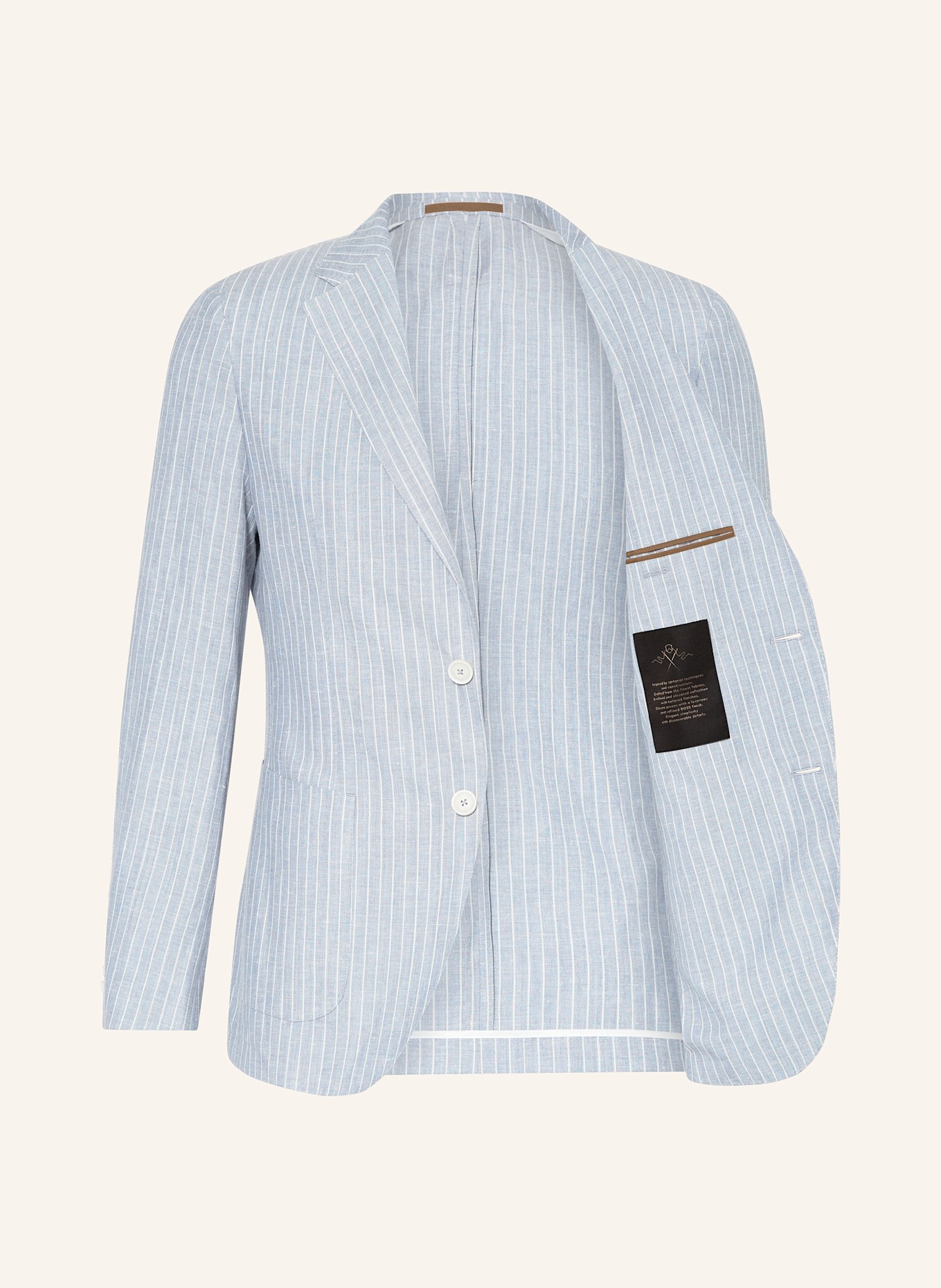 BOSS Anzugsakko HESTON Slim Fit mit Leinen: 451 LIGHT/PASTEL BLUE