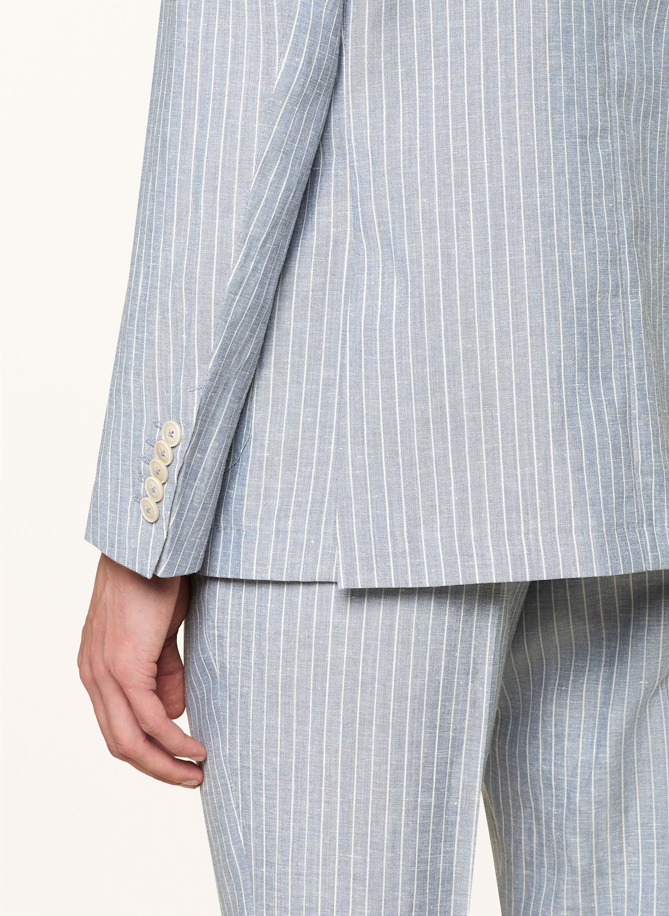 BOSS Anzugsakko HESTON Slim Fit mit Leinen: 451 LIGHT/PASTEL BLUE