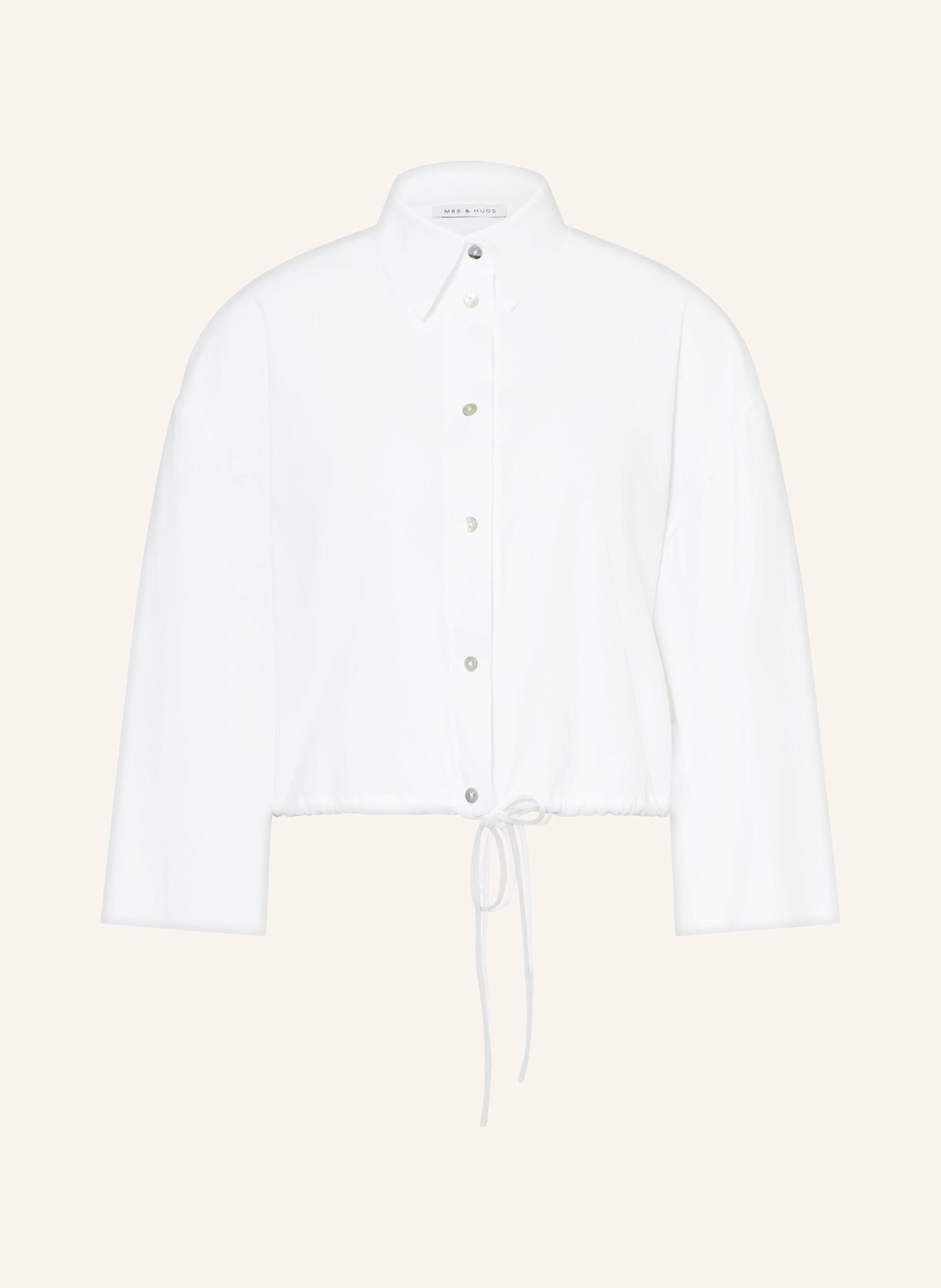 MRS & HUGS Hemdbluse mit 3/4-Arm: WEISS