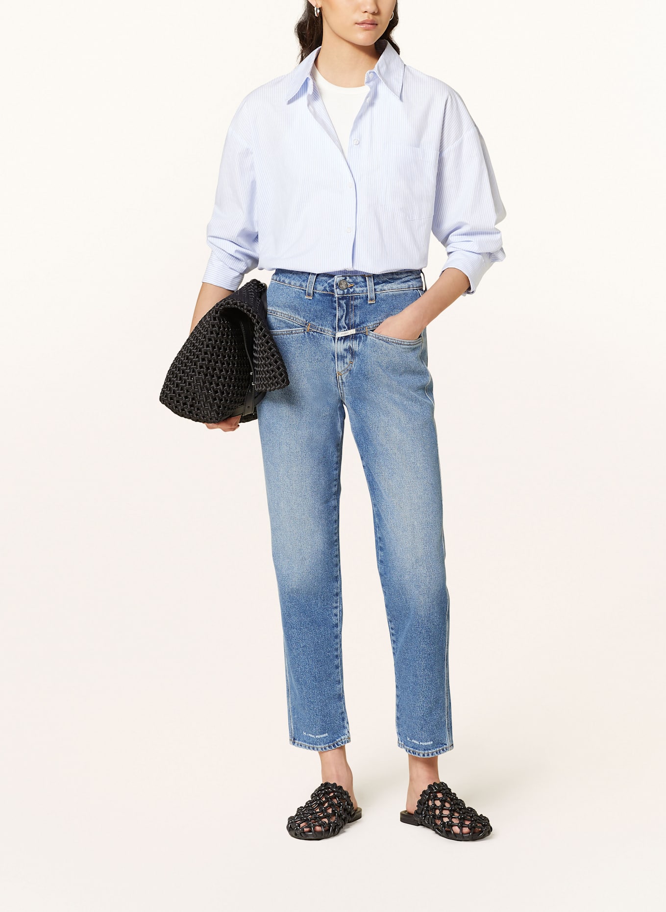 CLOSED Tapered Jeans PEDAL PUSHER: MBL MID BLUE