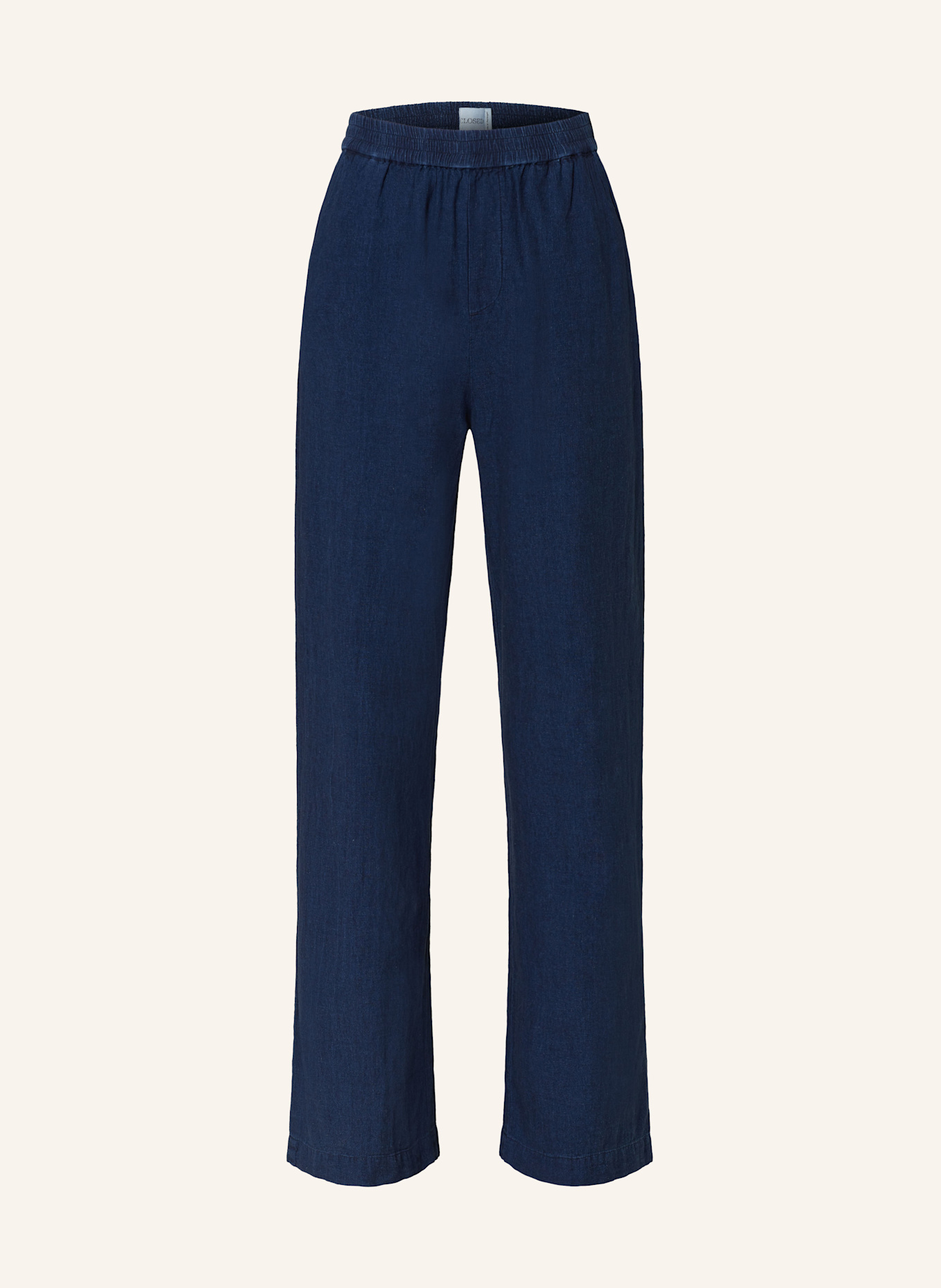 CLOSED Marlenehose WINONA in Jeansoptik mit Leinen: DUNKELBLAU