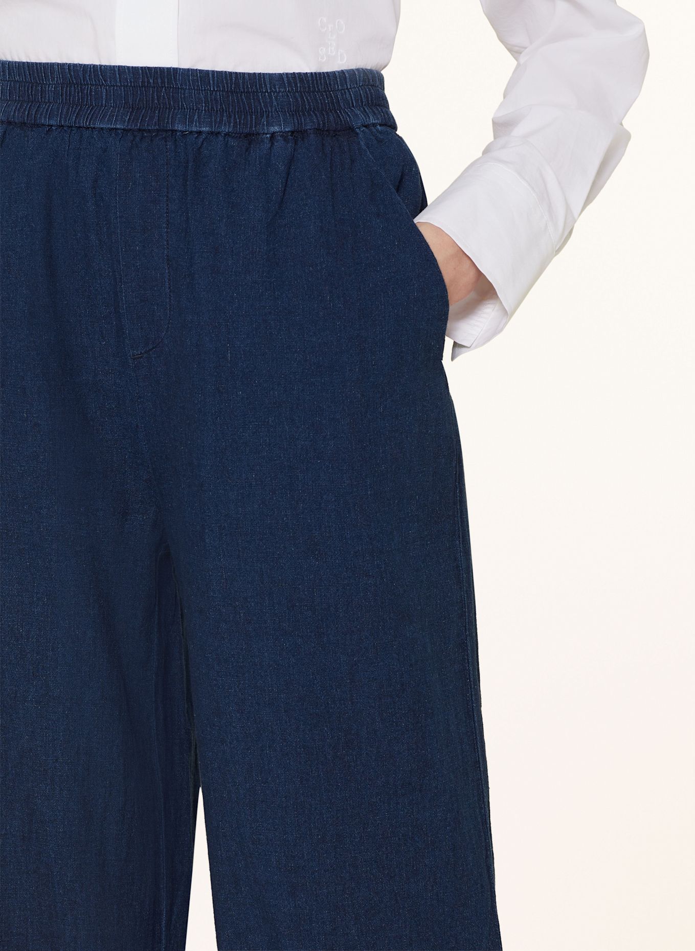 CLOSED Marlenehose WINONA in Jeansoptik mit Leinen: DUNKELBLAU