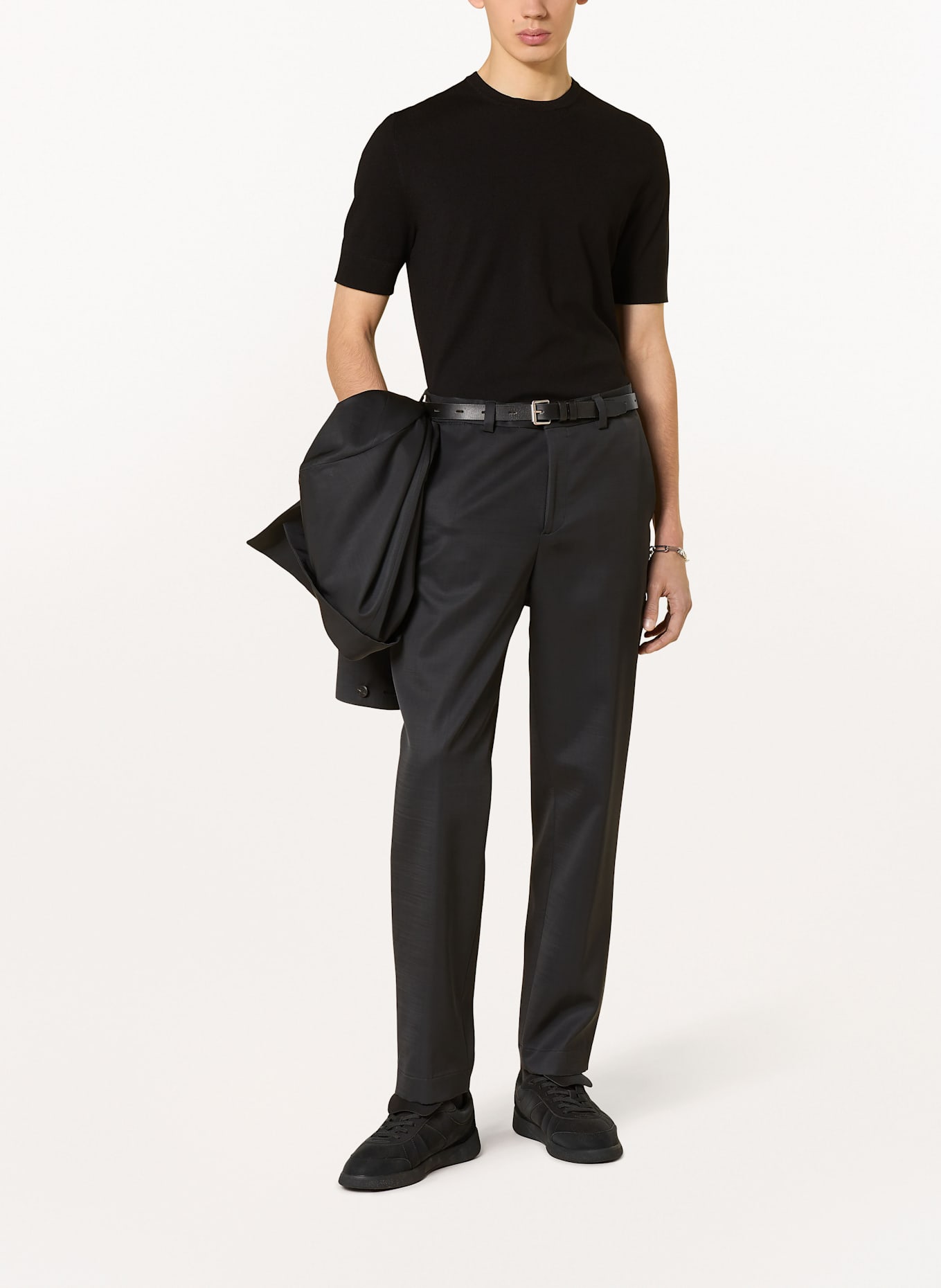 HUGO Strickshirt SAN CARL: SCHWARZ