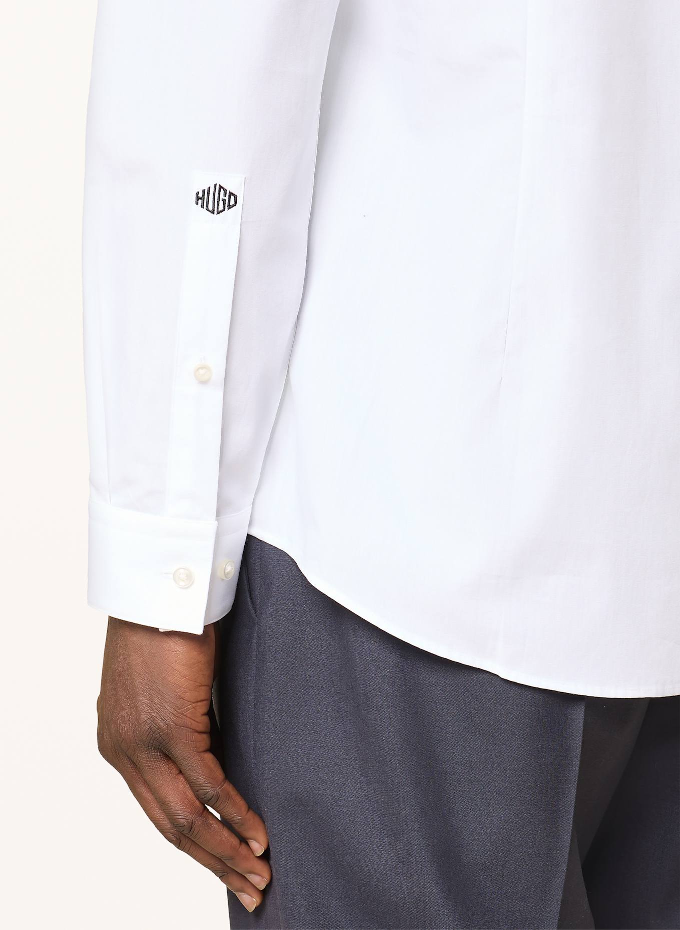 HUGO Koszula KALEB slim fit ze stójką: BIAŁY