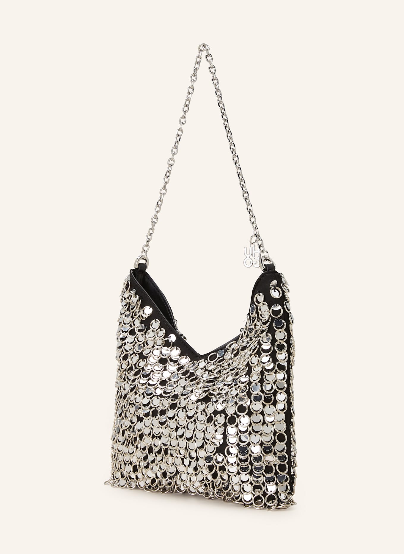 HUGO Schultertasche MARTINIA mit Pailletten, Farbe: SILBER/ SCHWARZ (Bild 2)