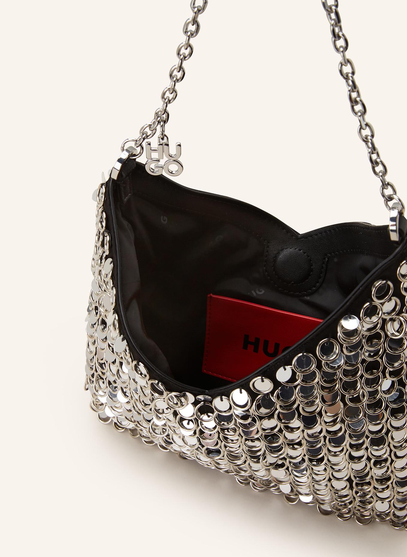 HUGO Schultertasche MARTINIA mit Pailletten, Farbe: SILBER/ SCHWARZ (Bild 3)