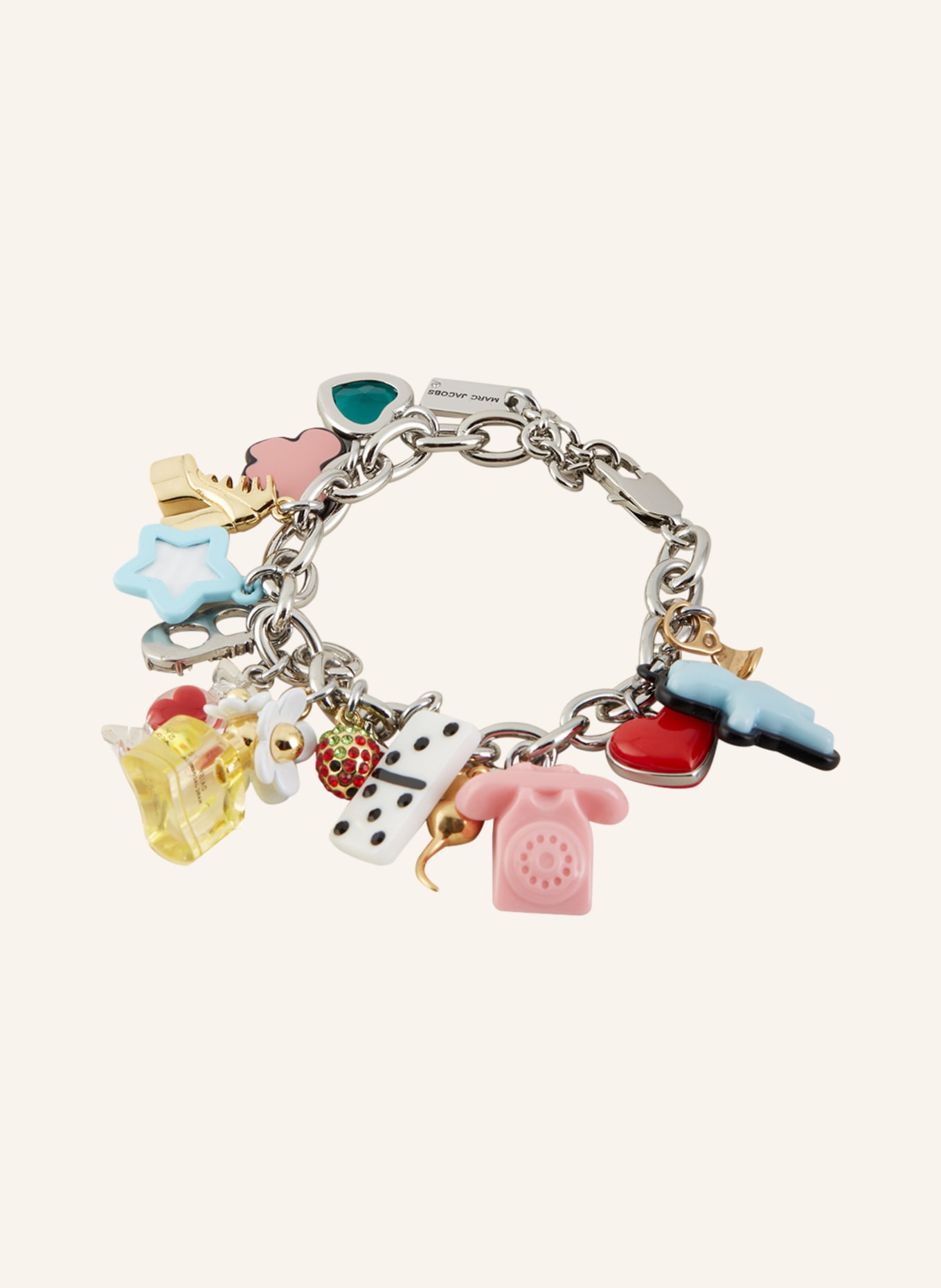 MARC JACOBS Bracelet THE STICKER STATEMENT BRACELET: SILVER / PINK / LIGHT BLUE
