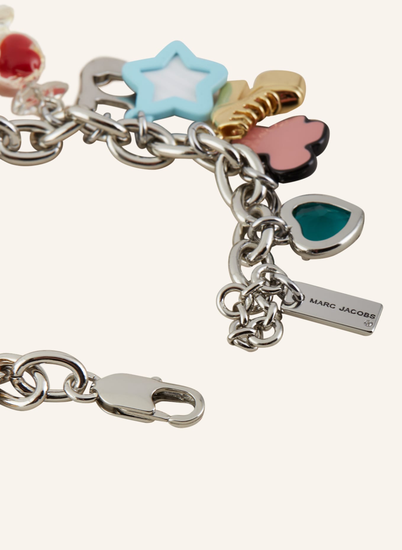 MARC JACOBS Bracelet THE STICKER STATEMENT BRACELET: SILVER / PINK / LIGHT BLUE