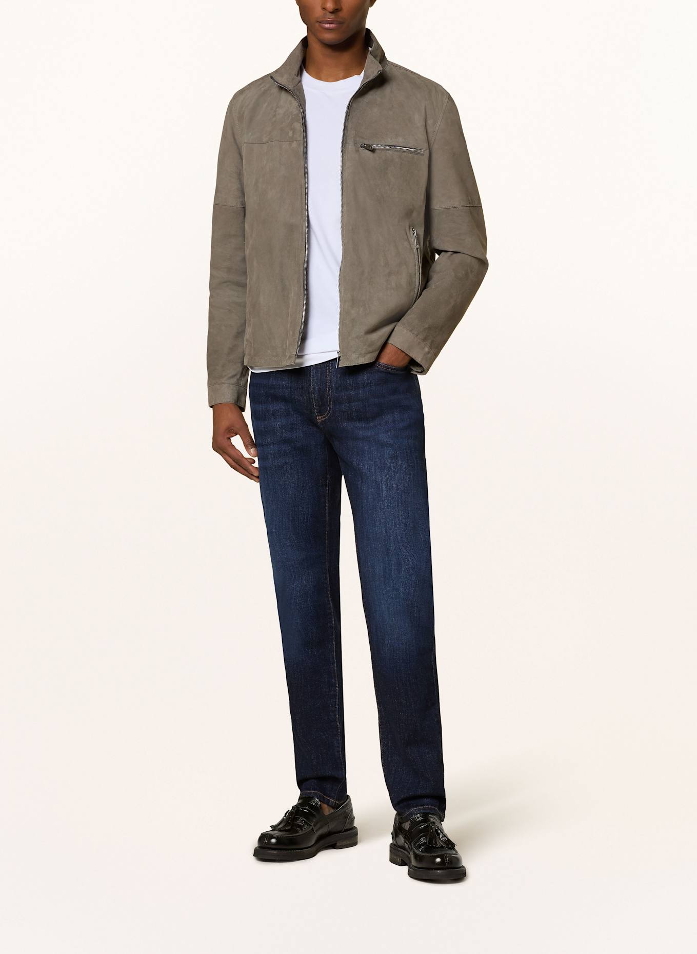 STRELLSON Lederjacke: GRAU