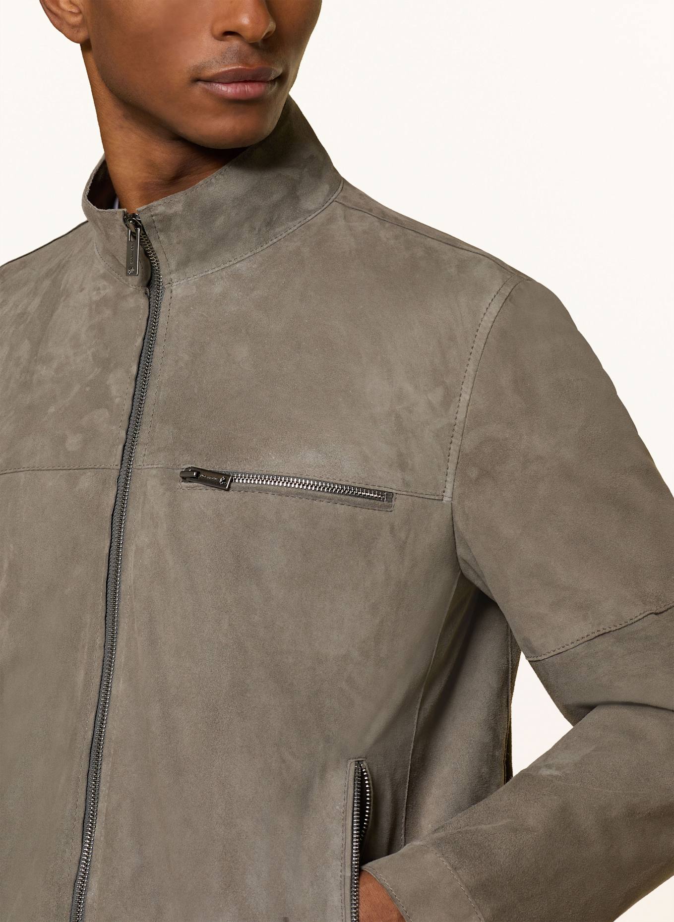 STRELLSON Lederjacke: GRAU