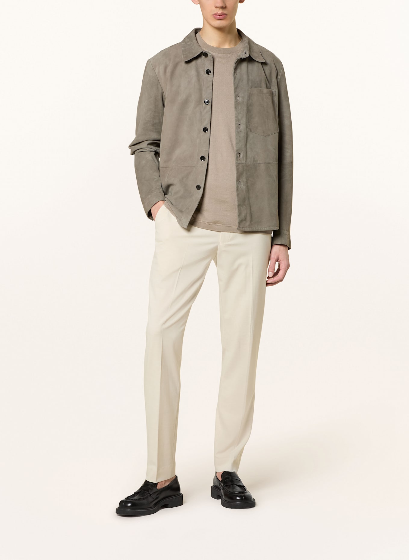 STRELLSON Overjacket CHADRON aus Leder: TAUPE