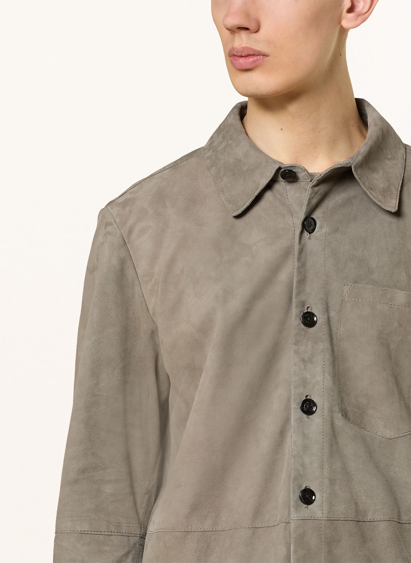 STRELLSON Overjacket CHADRON aus Leder: TAUPE