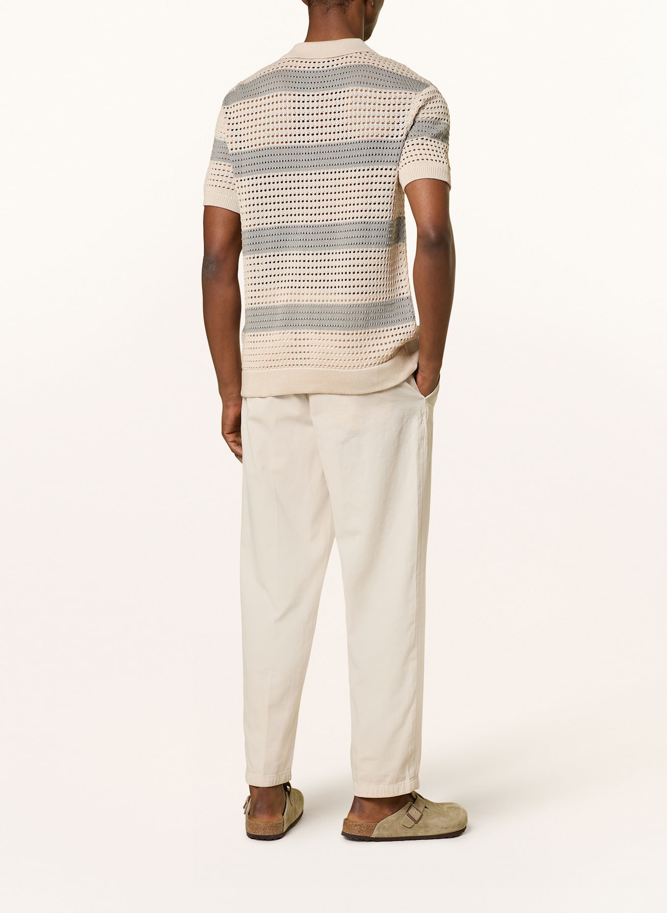 STRELLSON Strickhemd ANDER-P Slim Fit: BEIGE / GRAU