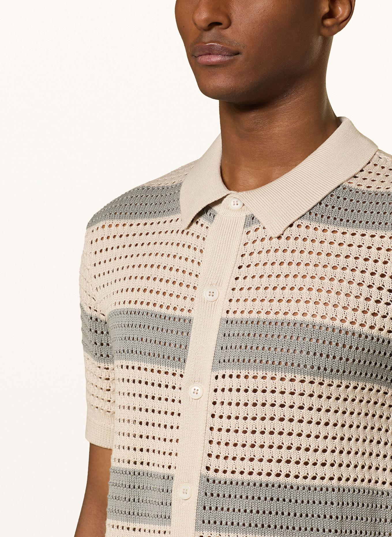 STRELLSON Strickhemd ANDER-P Slim Fit: BEIGE / GRAU