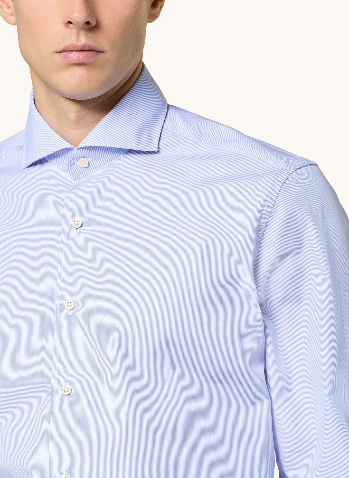 STROKESMAN'S Hemd Regular Fit: HELLBLAU / WEISS