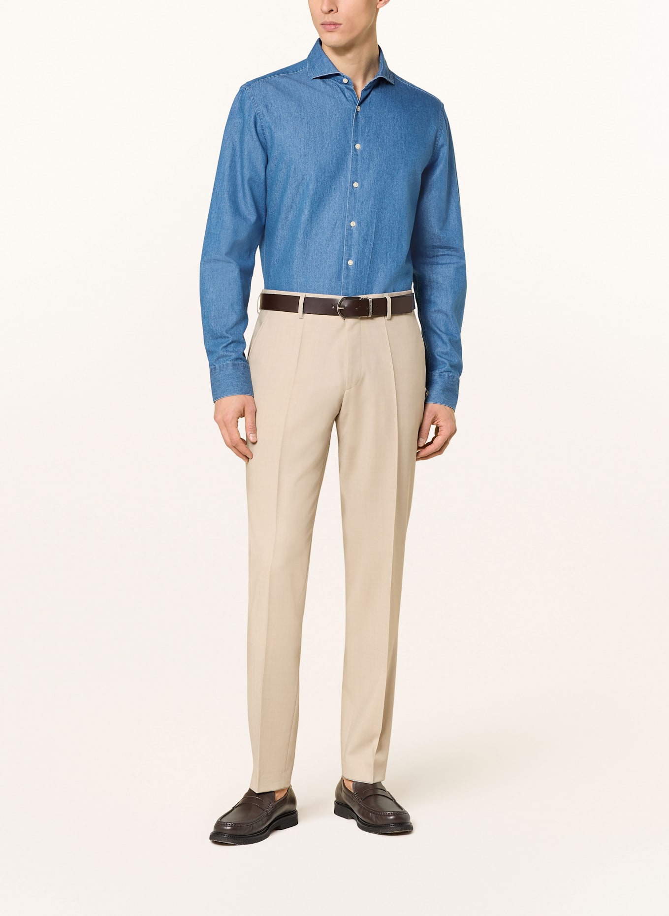 STROKESMAN'S Hemd Regular Fit in Jeansoptik: BLAU