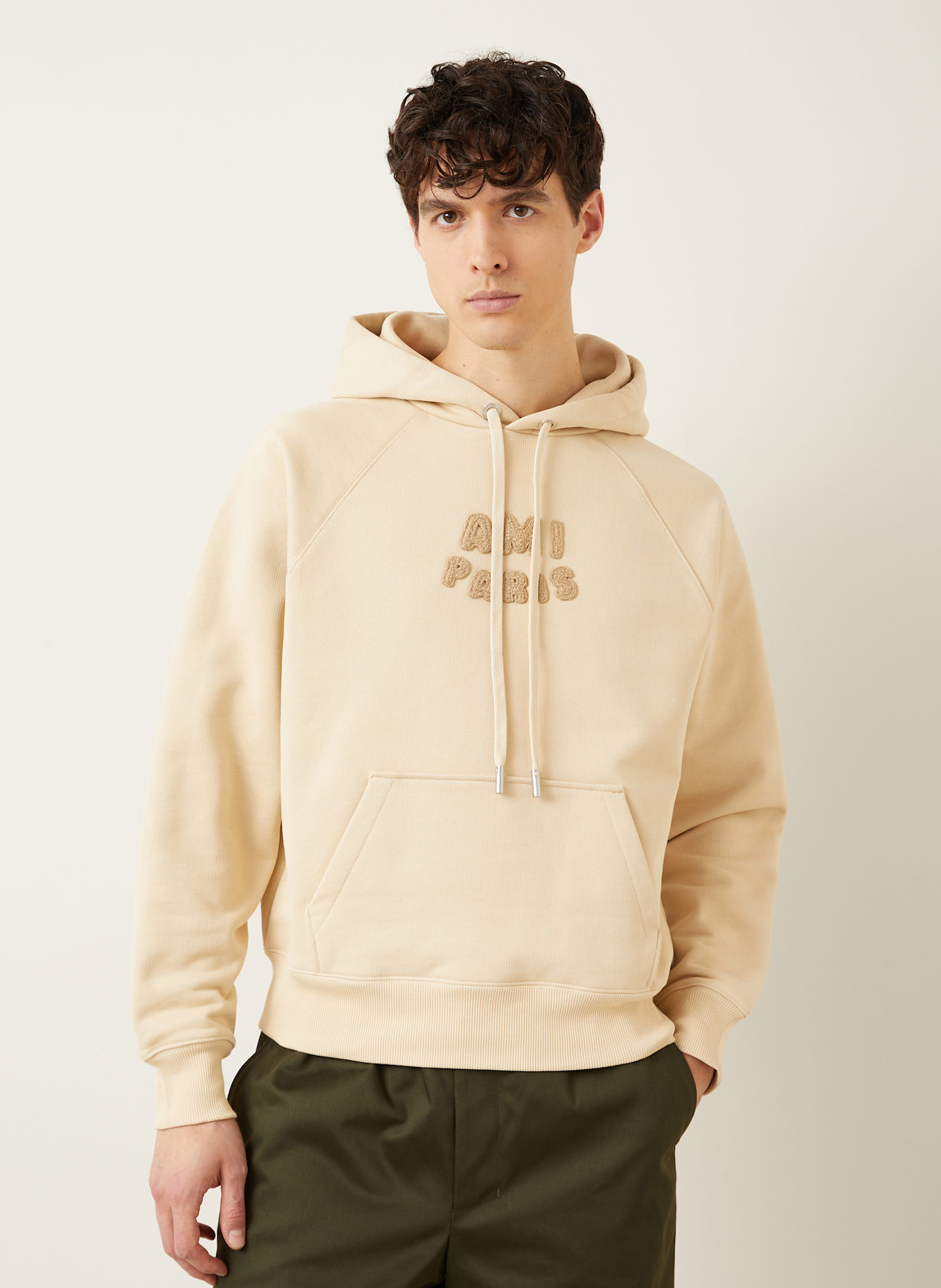 AMI PARIS Hoodie: LIGHT BROWN