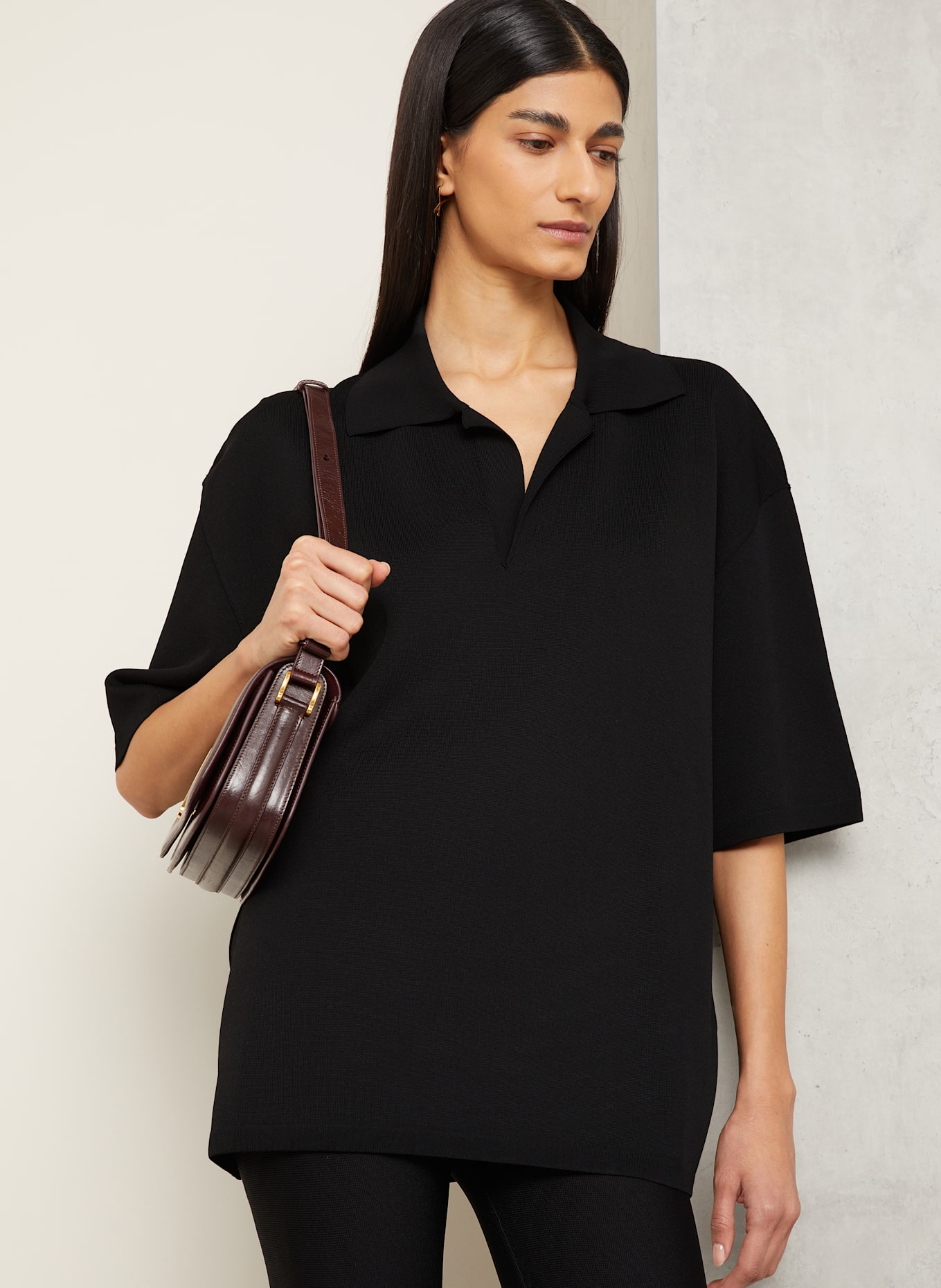 AMI PARIS Piqué-Poloshirt: SCHWARZ