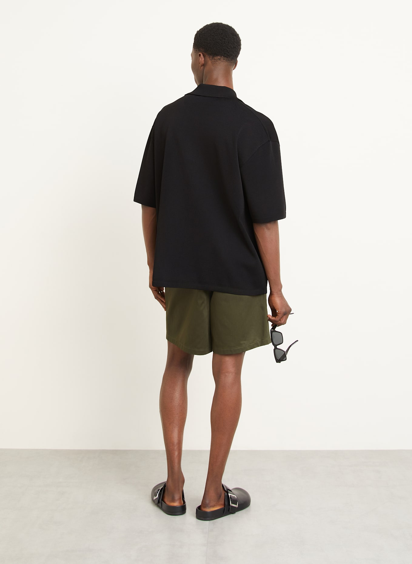 AMI PARIS Strick-Poloshirt: SCHWARZ