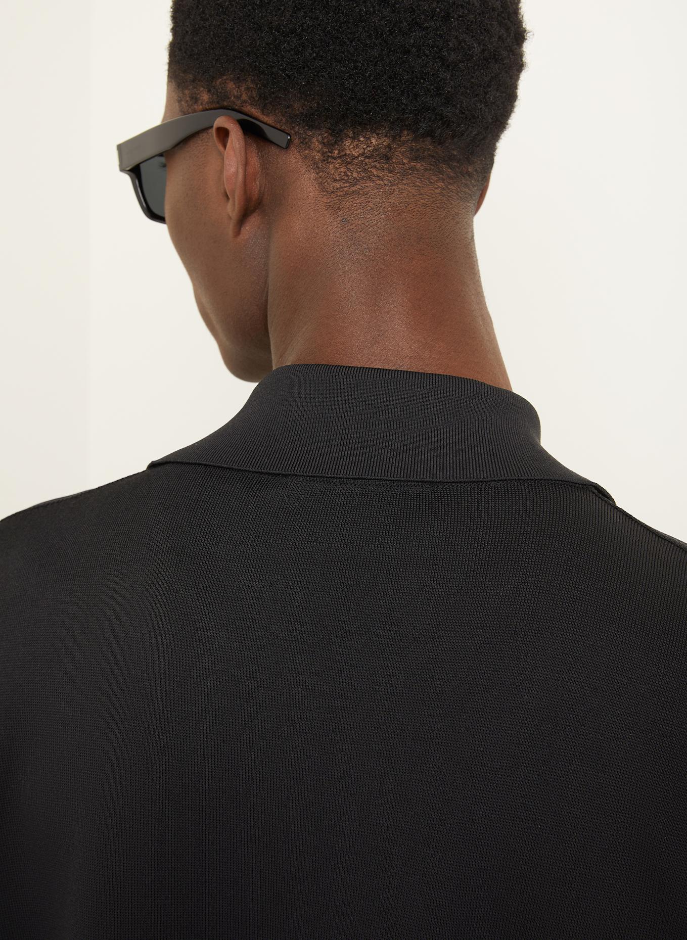 AMI PARIS Strick-Poloshirt: SCHWARZ