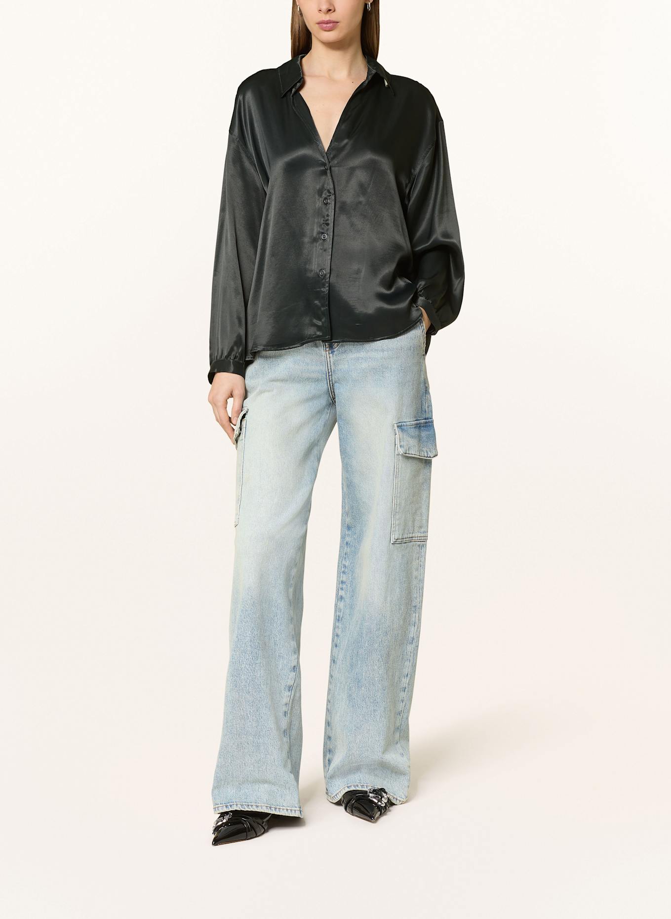 American Vintage Satinbluse UNYL: SCHWARZ