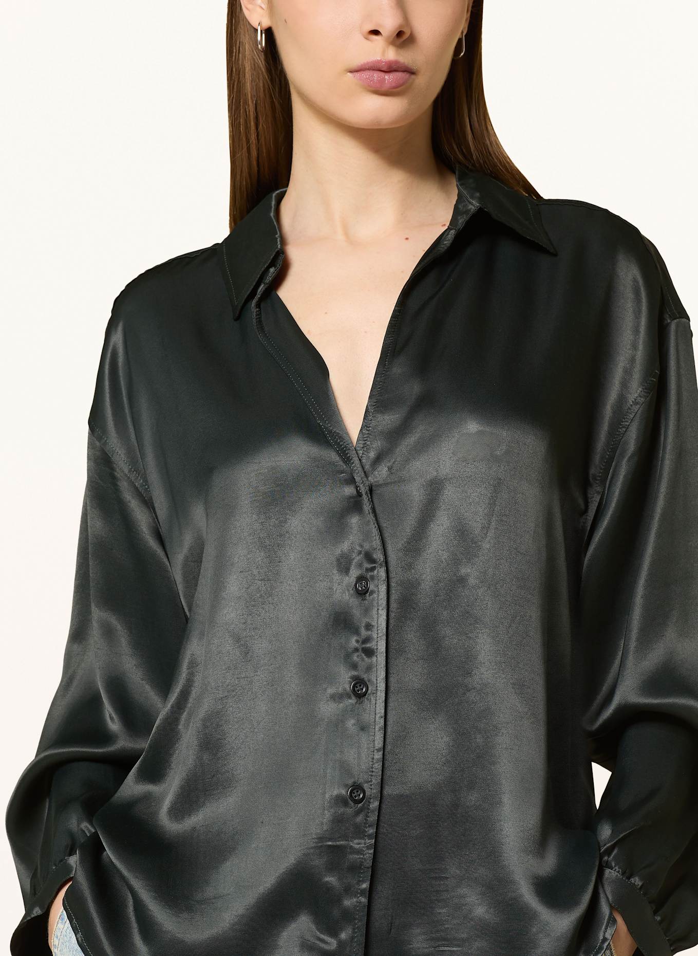 American Vintage Satinbluse UNYL: SCHWARZ