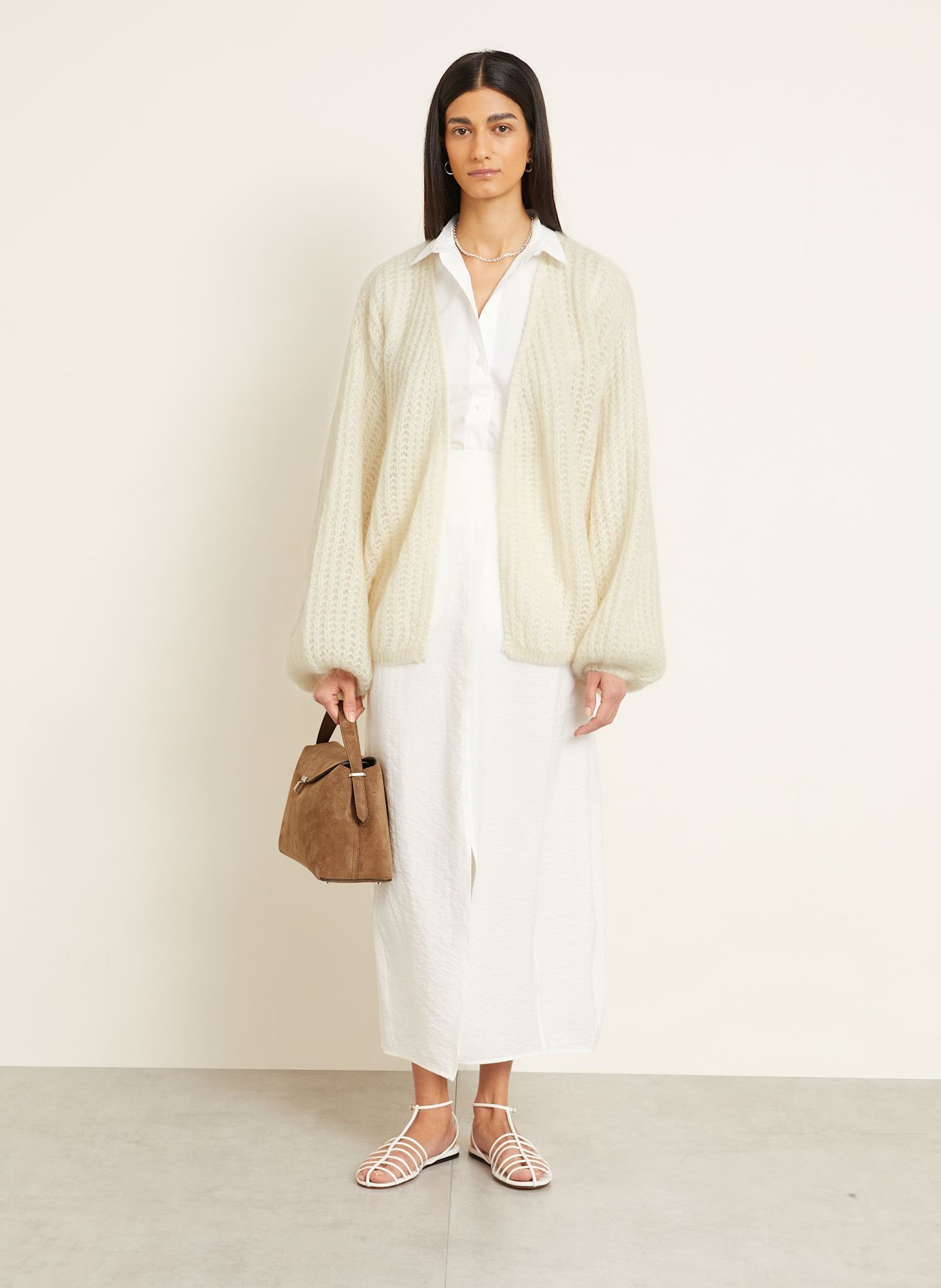 TOTEME Strickhülle mit Mohair: ECRU