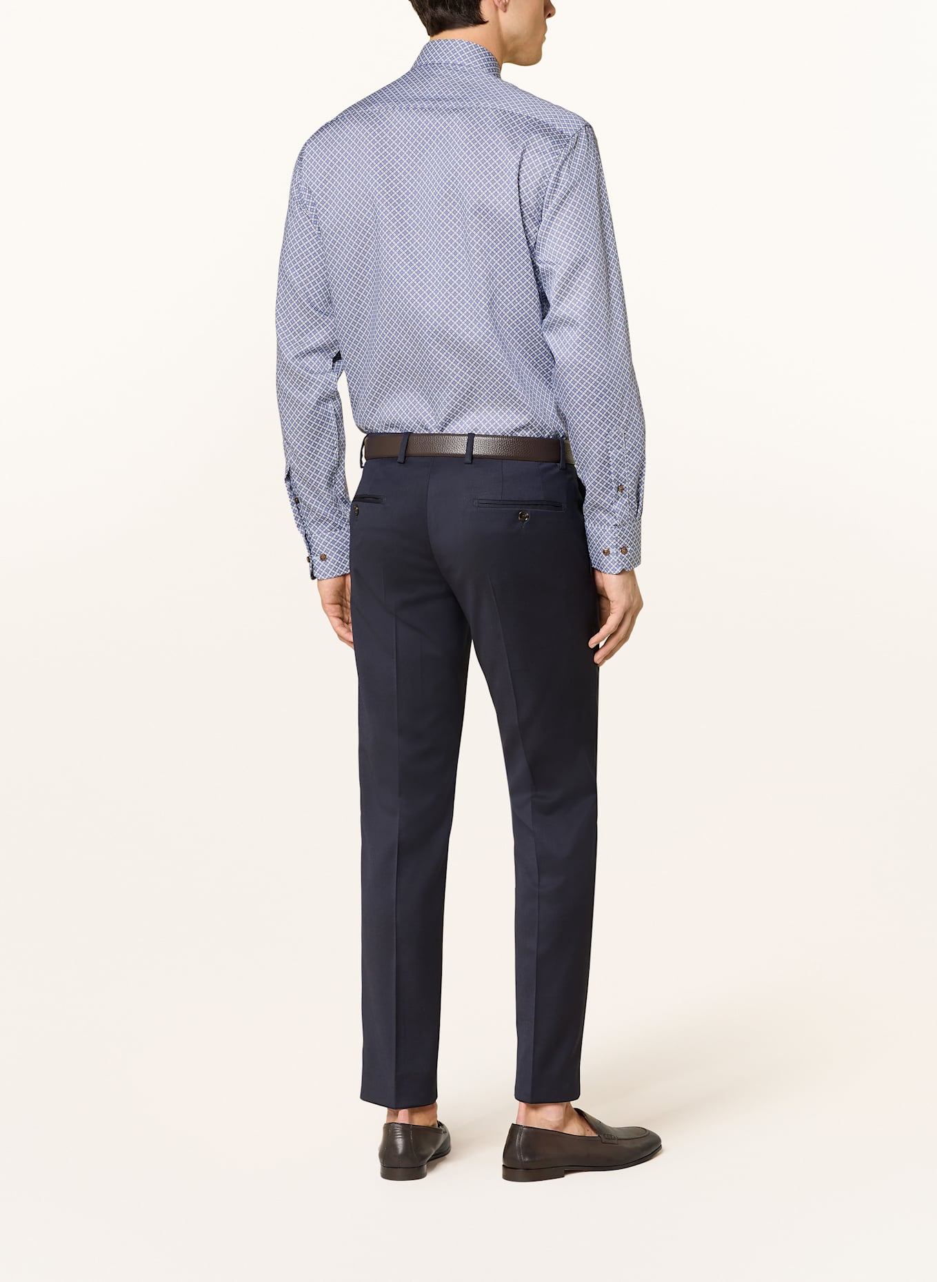 ETERNA Hemd Comfort Fit: BEIGE / BRAUN / DUNKELBLAU