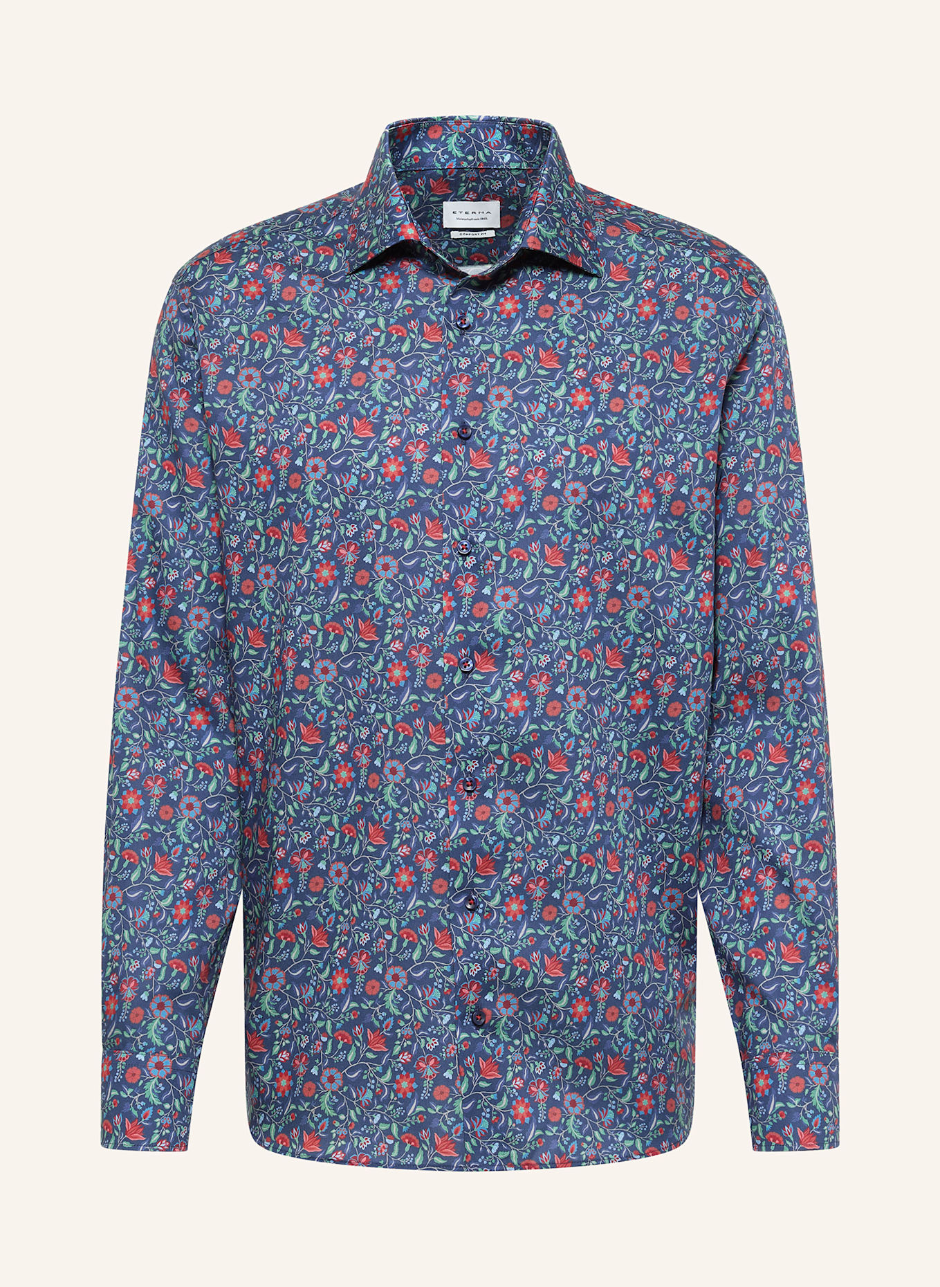 ETERNA Shirt comfort fit: DARK BLUE/ RED/ GREEN