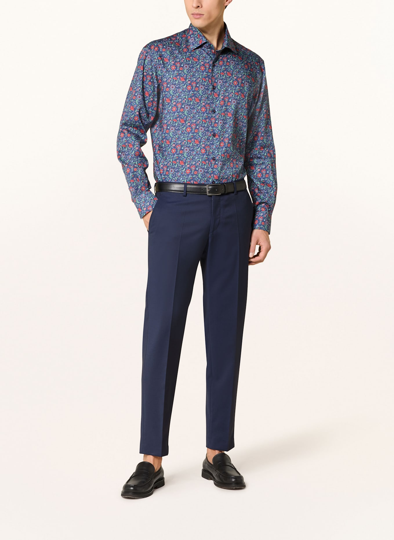ETERNA Shirt comfort fit: DARK BLUE/ RED/ GREEN