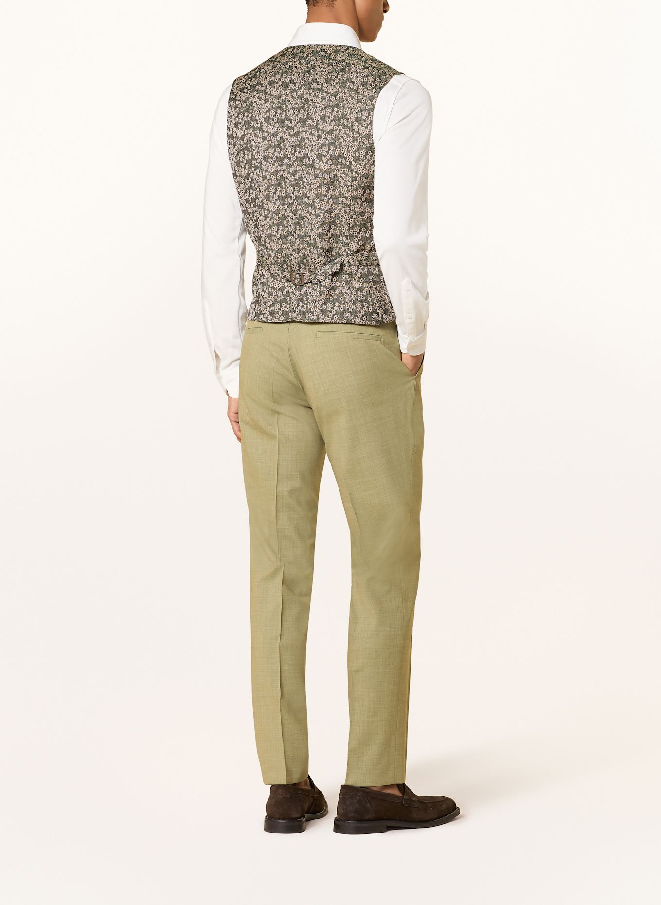 CG - CLUB of GENTS Anzugweste Slim Fit: GRÜN/ CREME