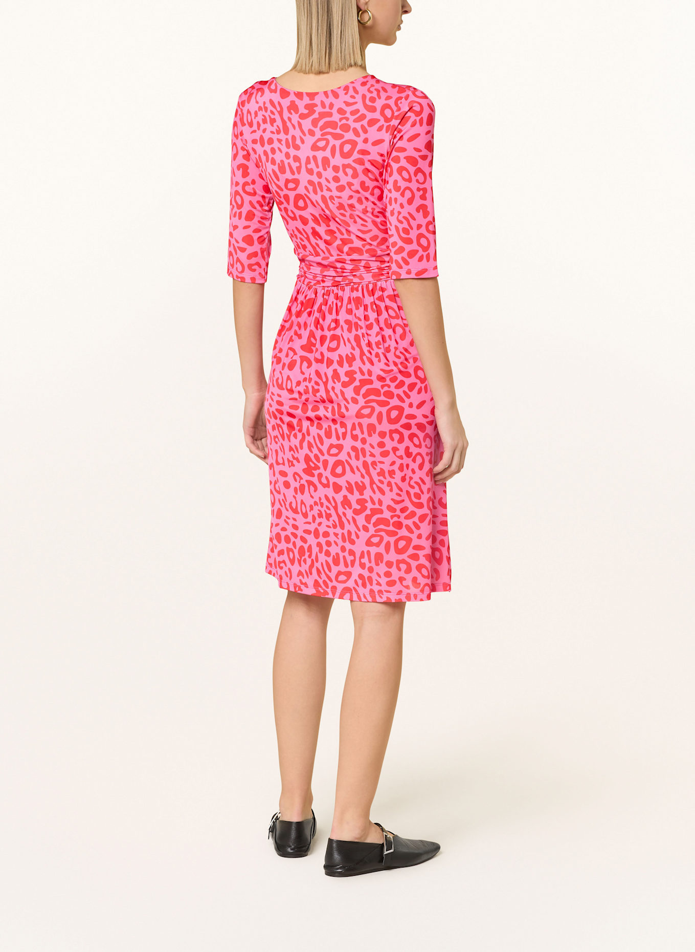 marivie Kleid SOPHISTICATED! in Wickeloptik mit 3/4-Arm: PINK/ ROT
