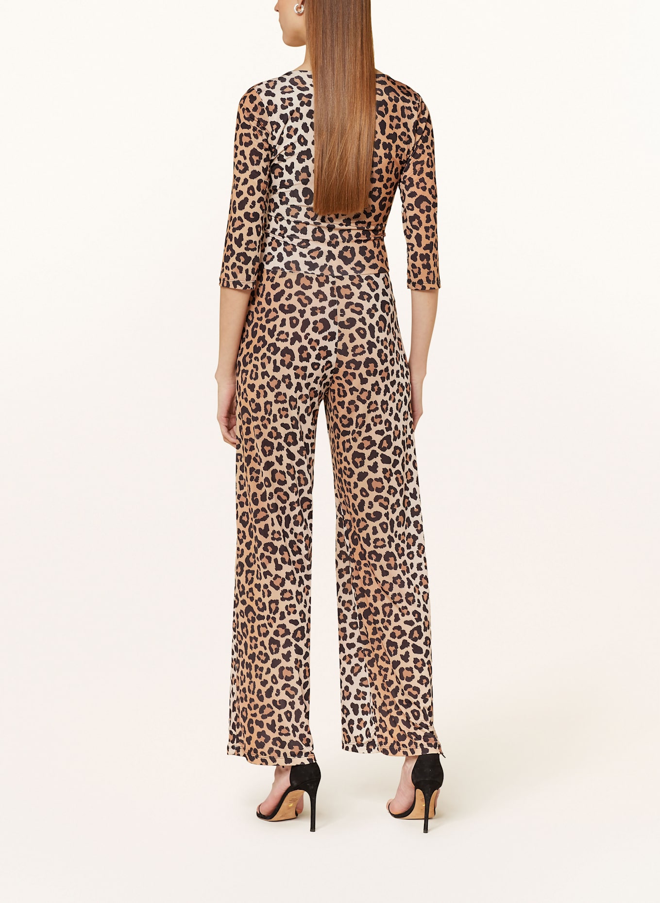 marivie Jersey-Jumpsuit JUMP IN! mit 3/4-Arm: DUNKELBRAUN/ DUNKELORANGE/ HELLBRAUN