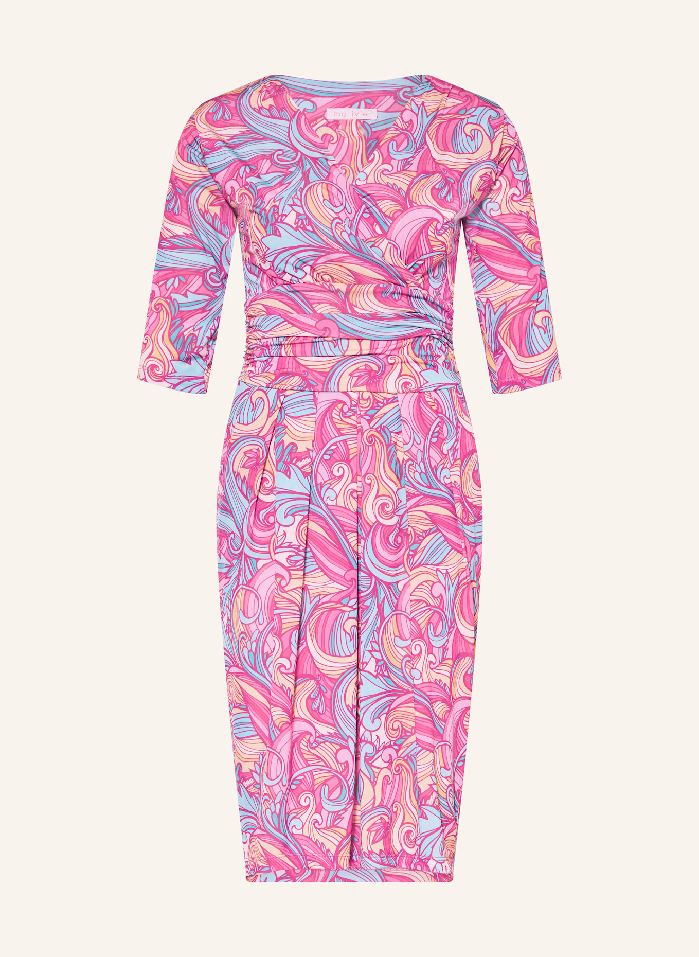marivie Jerseykleid I NEED MORE MONEY!: MINT/ PINK/ GELB