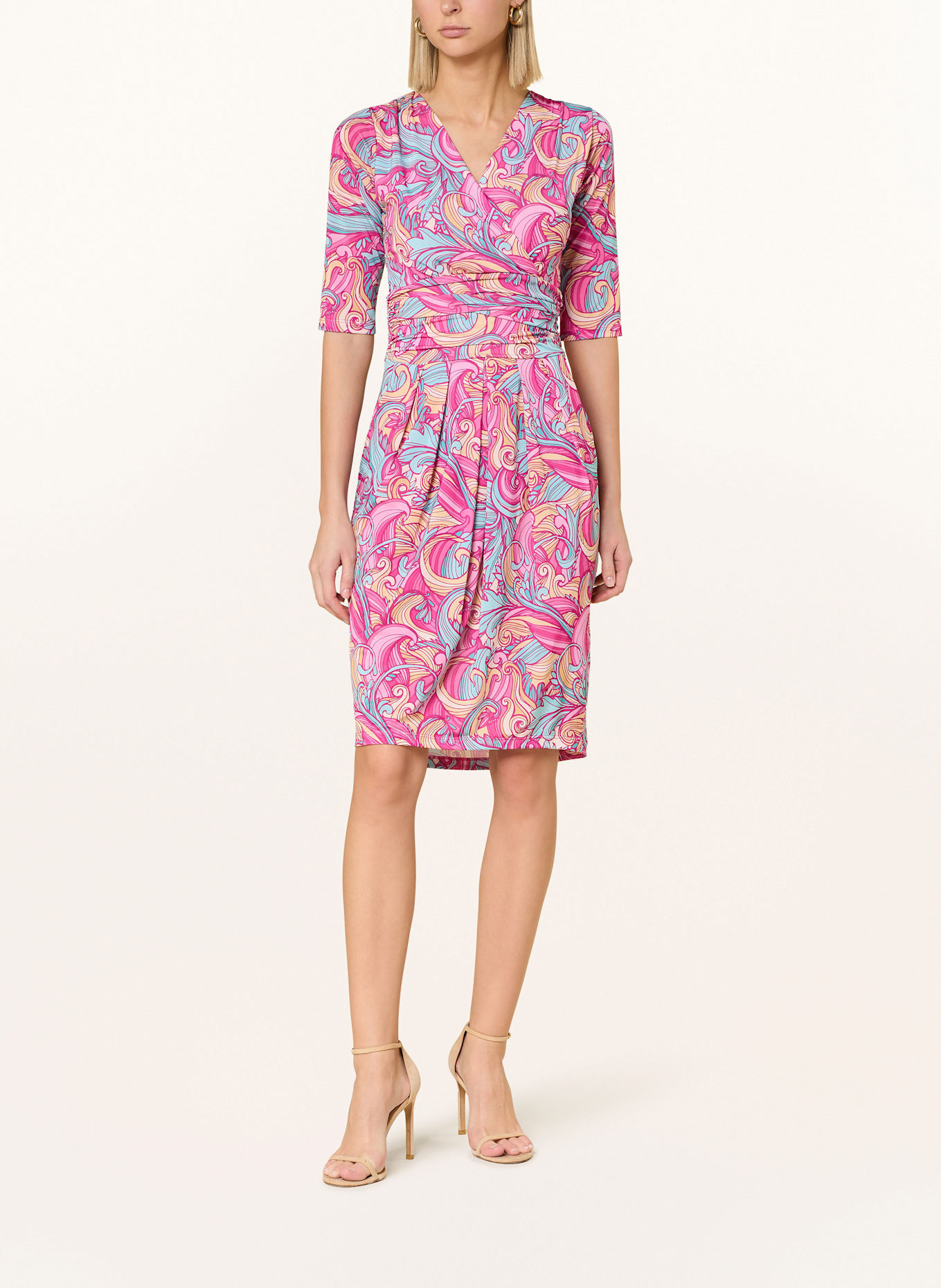marivie Jerseykleid I NEED MORE MONEY!: MINT/ PINK/ GELB