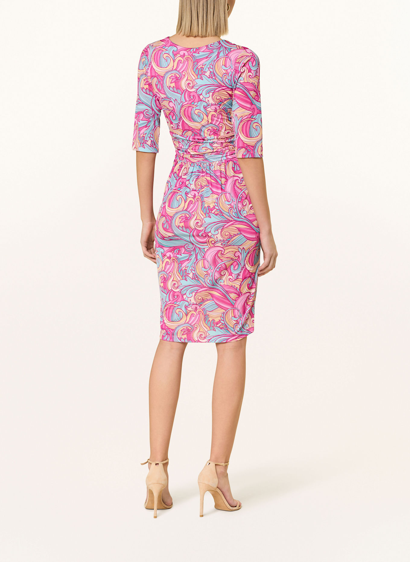 marivie Jerseykleid I NEED MORE MONEY!: MINT/ PINK/ GELB