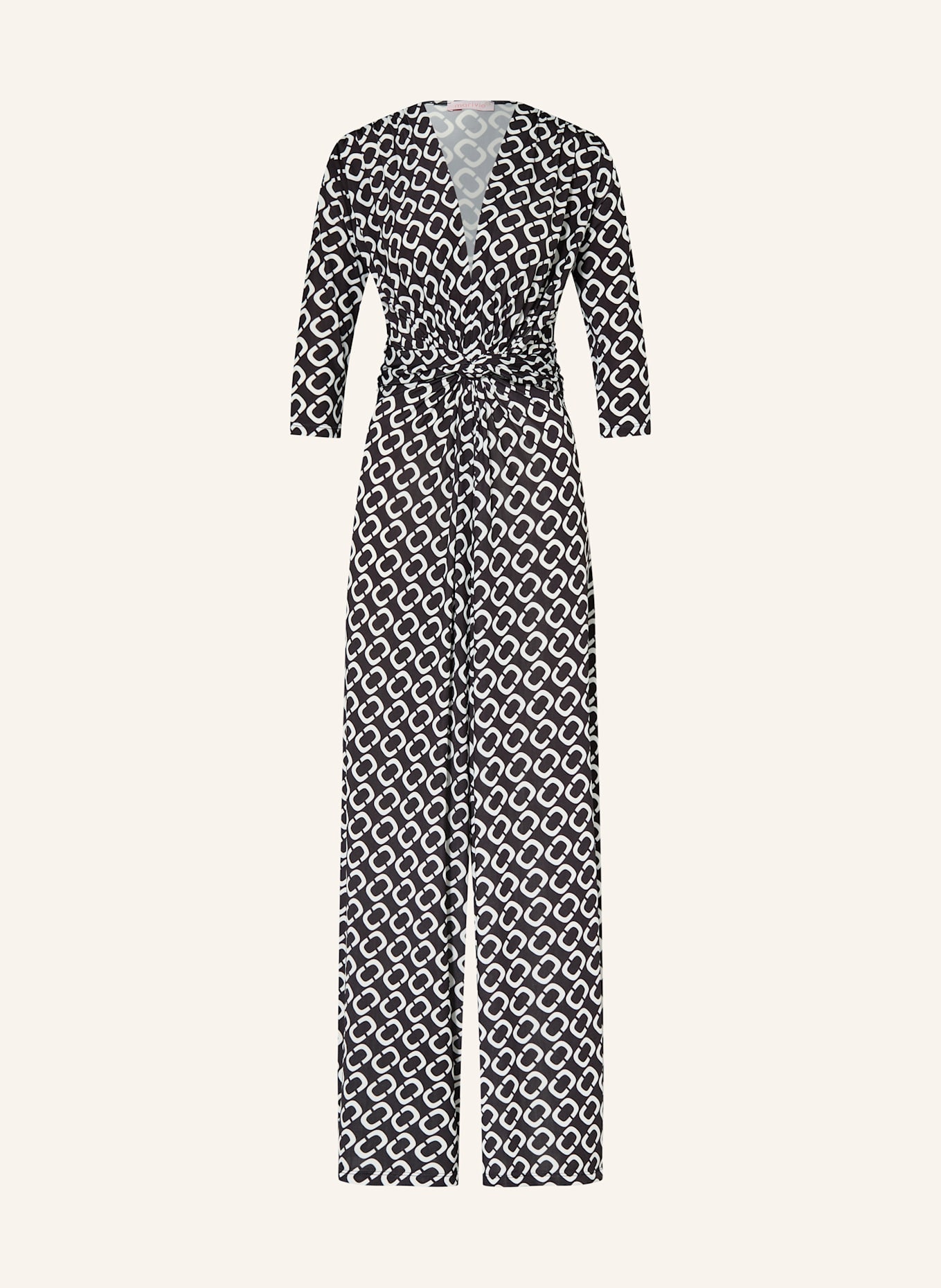 marivie Jumpsuit TEMPT ME! aus Jersey mit 3/4-Arm: SCHWARZ/ WEISS