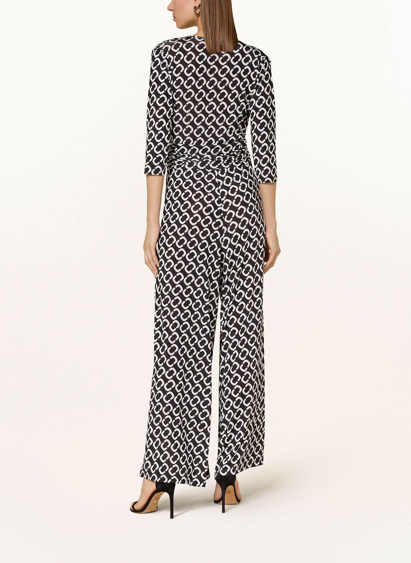 marivie Jumpsuit TEMPT ME! aus Jersey mit 3/4-Arm: SCHWARZ/ WEISS