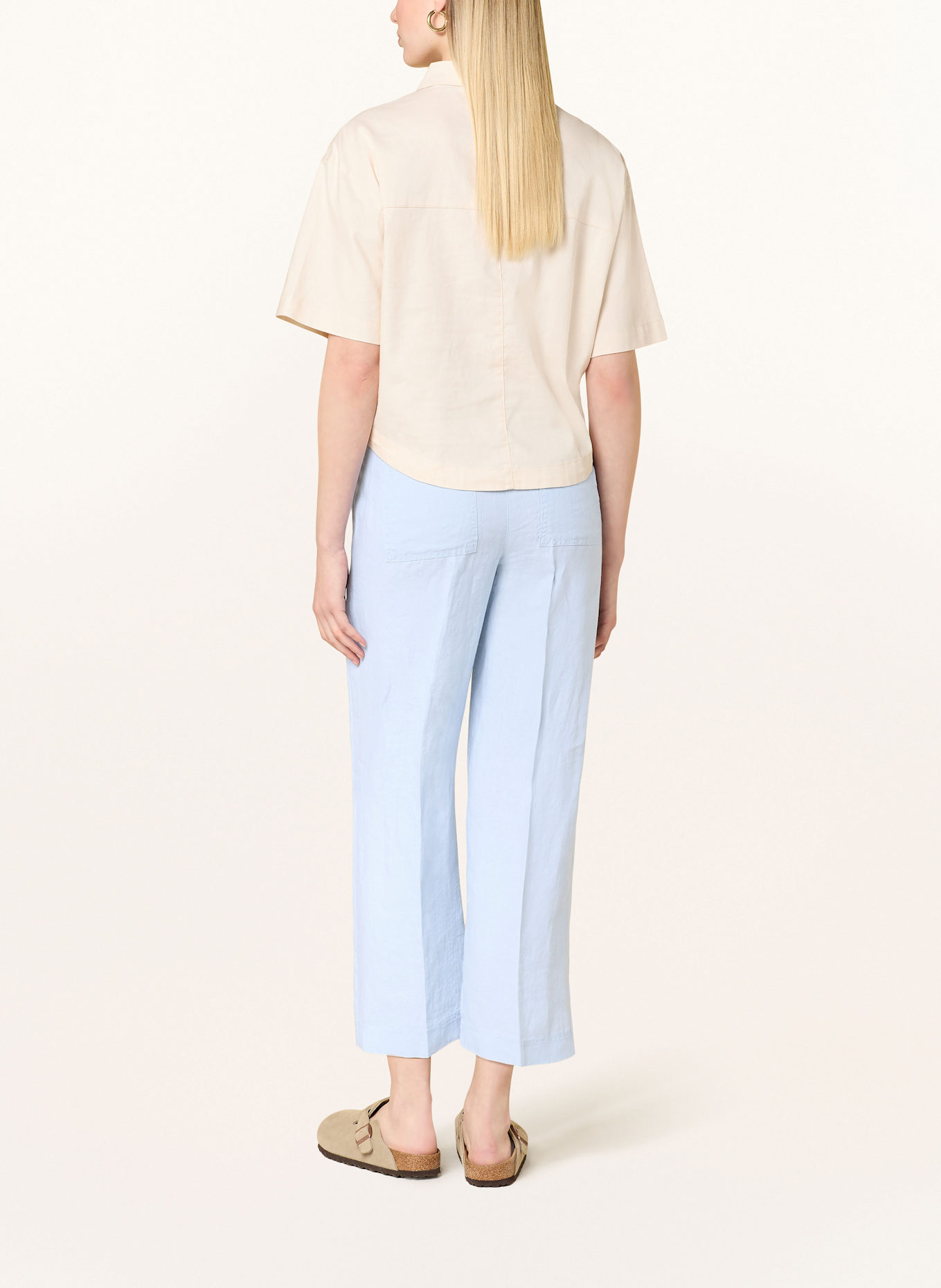 BRAX Spodnie 7/8 z lnu MAINE: JASNONIEBIESKI