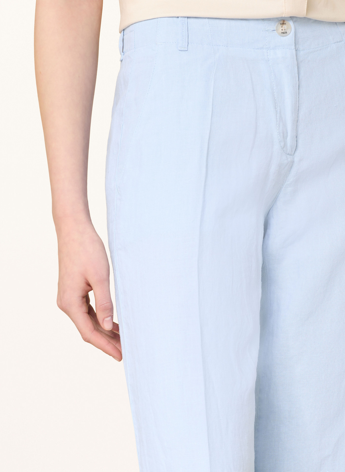 BRAX Spodnie 7/8 z lnu MAINE: JASNONIEBIESKI